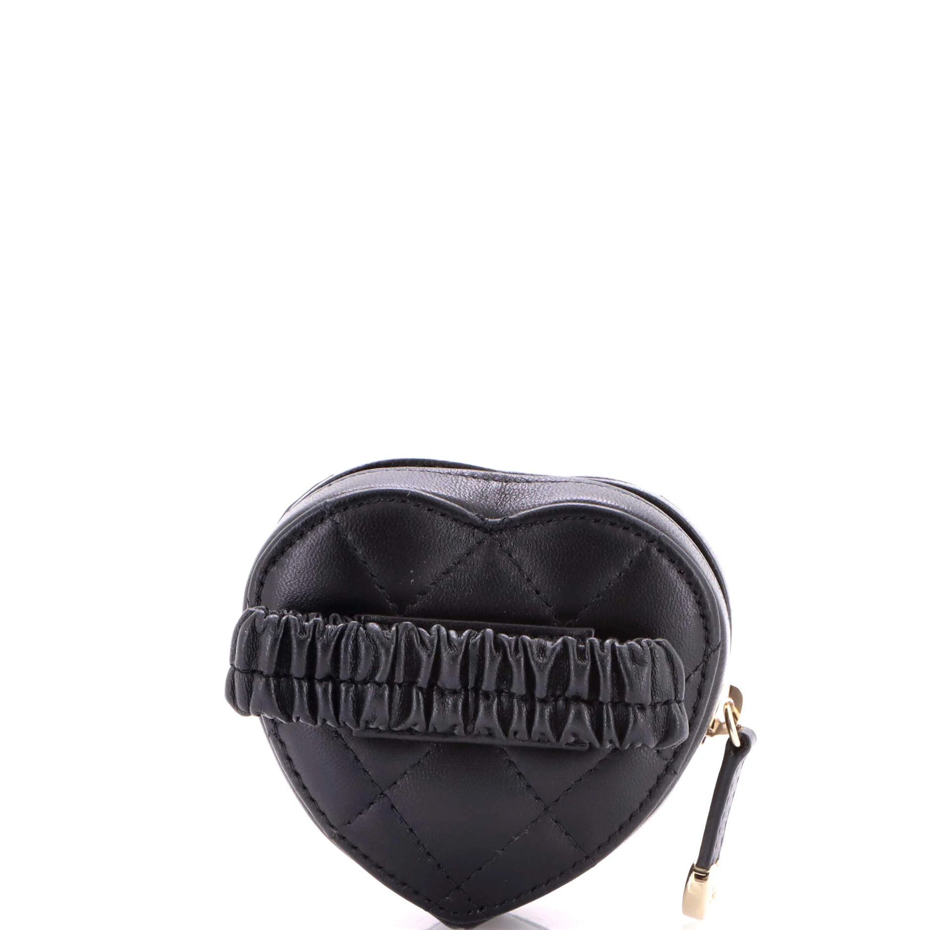 CC in Love Heart Arm Zip Coin Purse Quilted Lambskin - Image 4