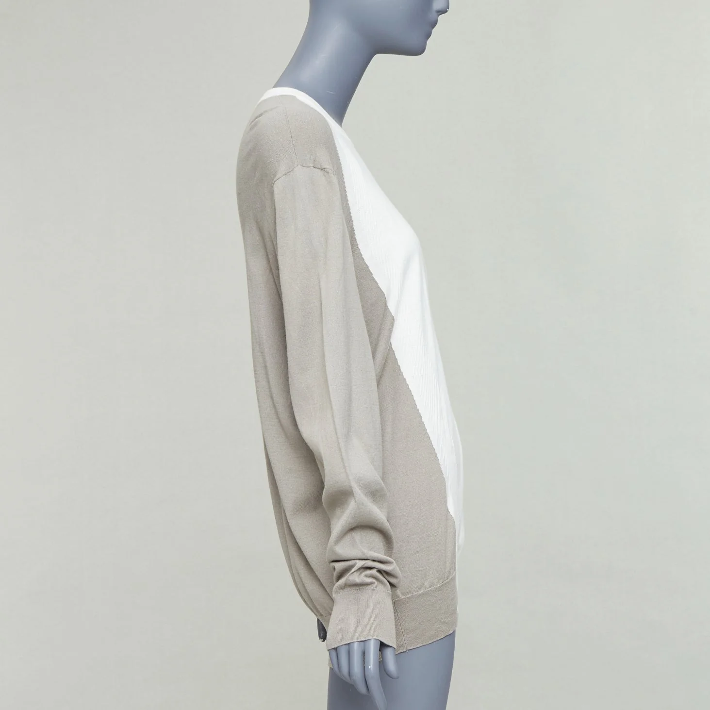Women's Hermes cotton cashmere colorblocked crew sweater - Image 10