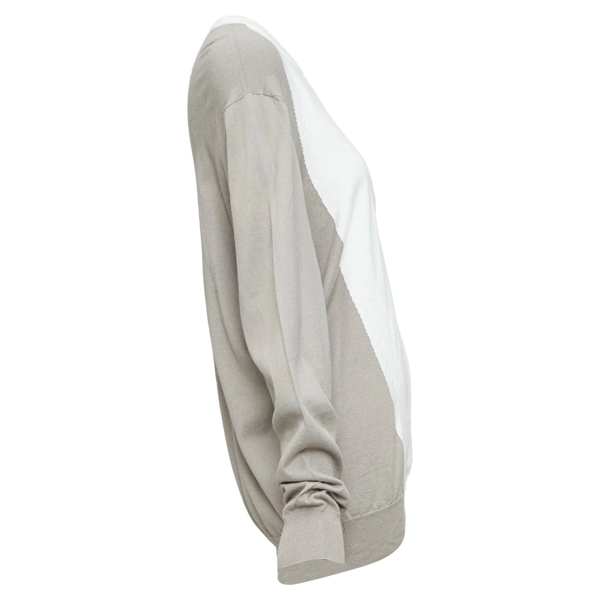 Women's Hermes cotton cashmere colorblocked crew sweater - Image 4