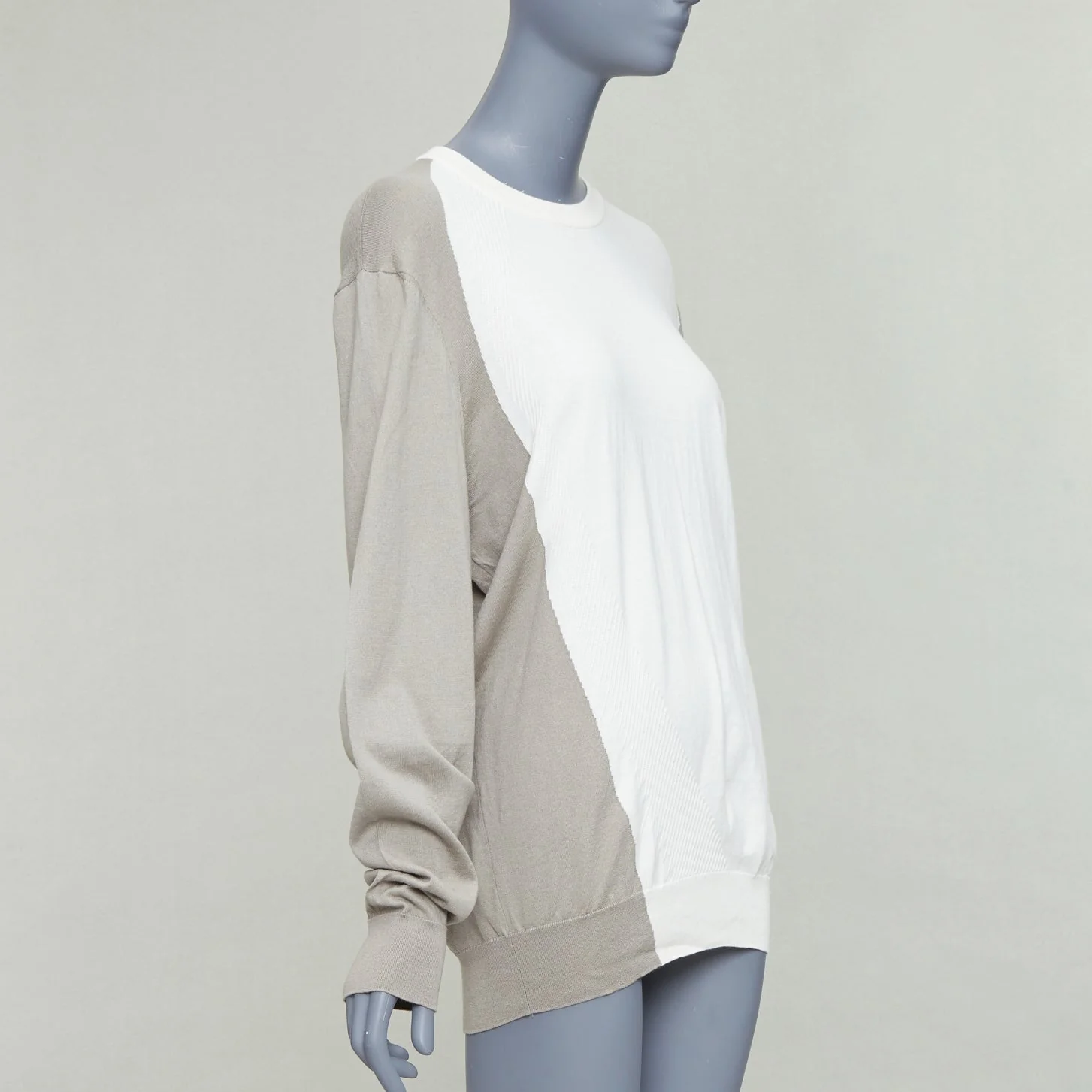Women's Hermes cotton cashmere colorblocked crew sweater - Image 9