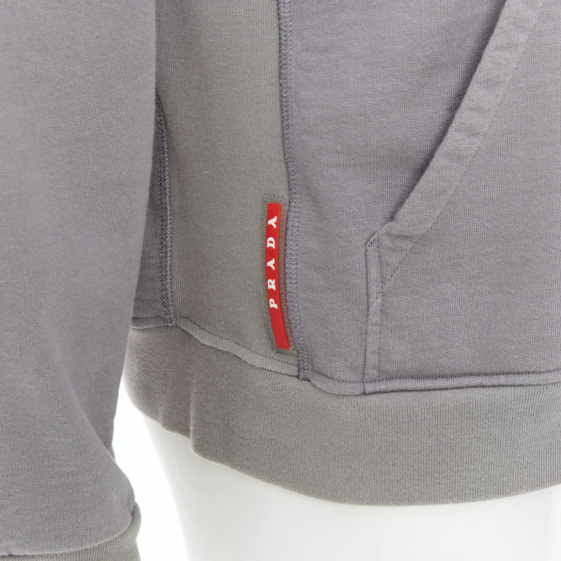 Men's Prada Line Rossa cotton Red sports logo hoodie - Image 8