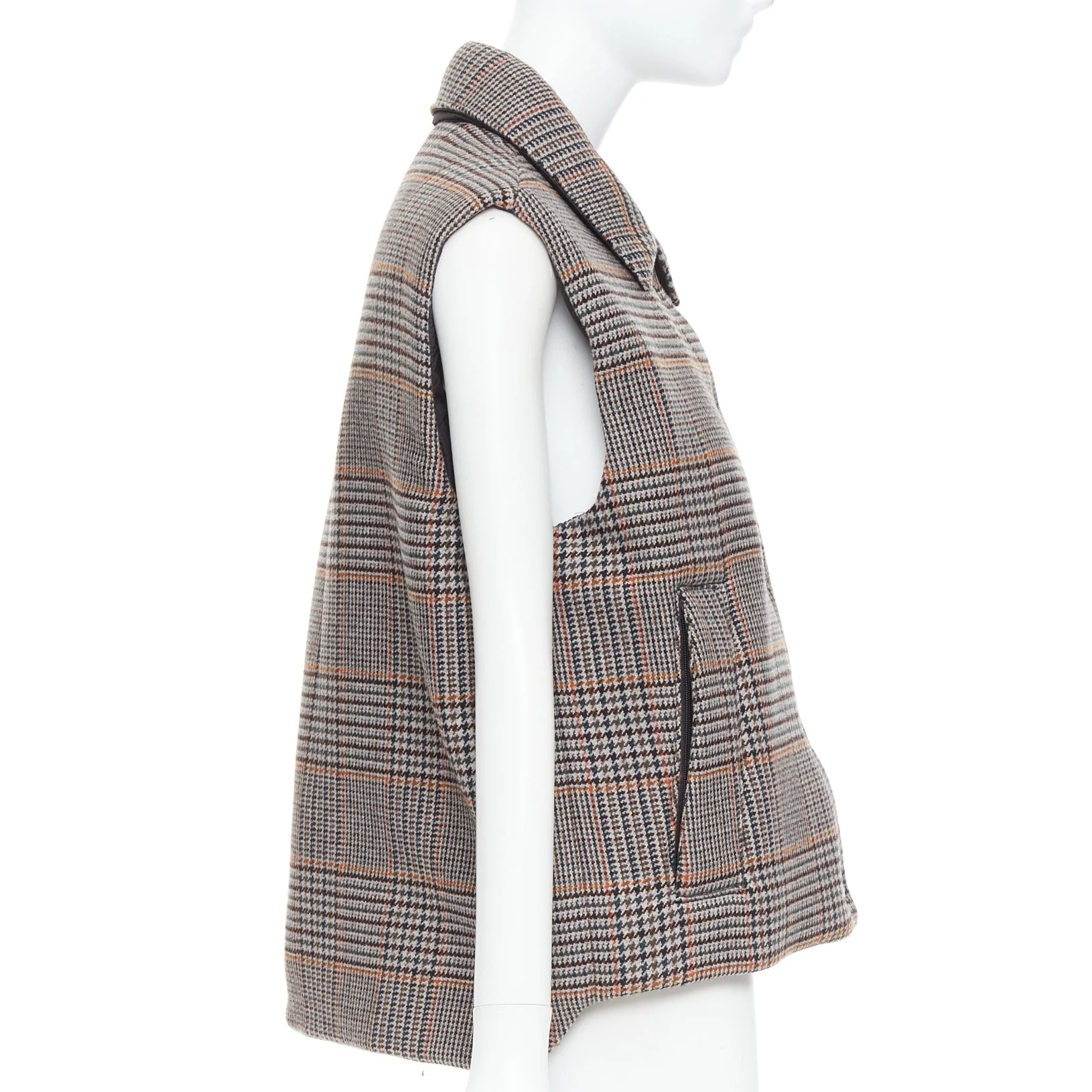 Women's Prada houndstooth logo puffer vest - Image 10