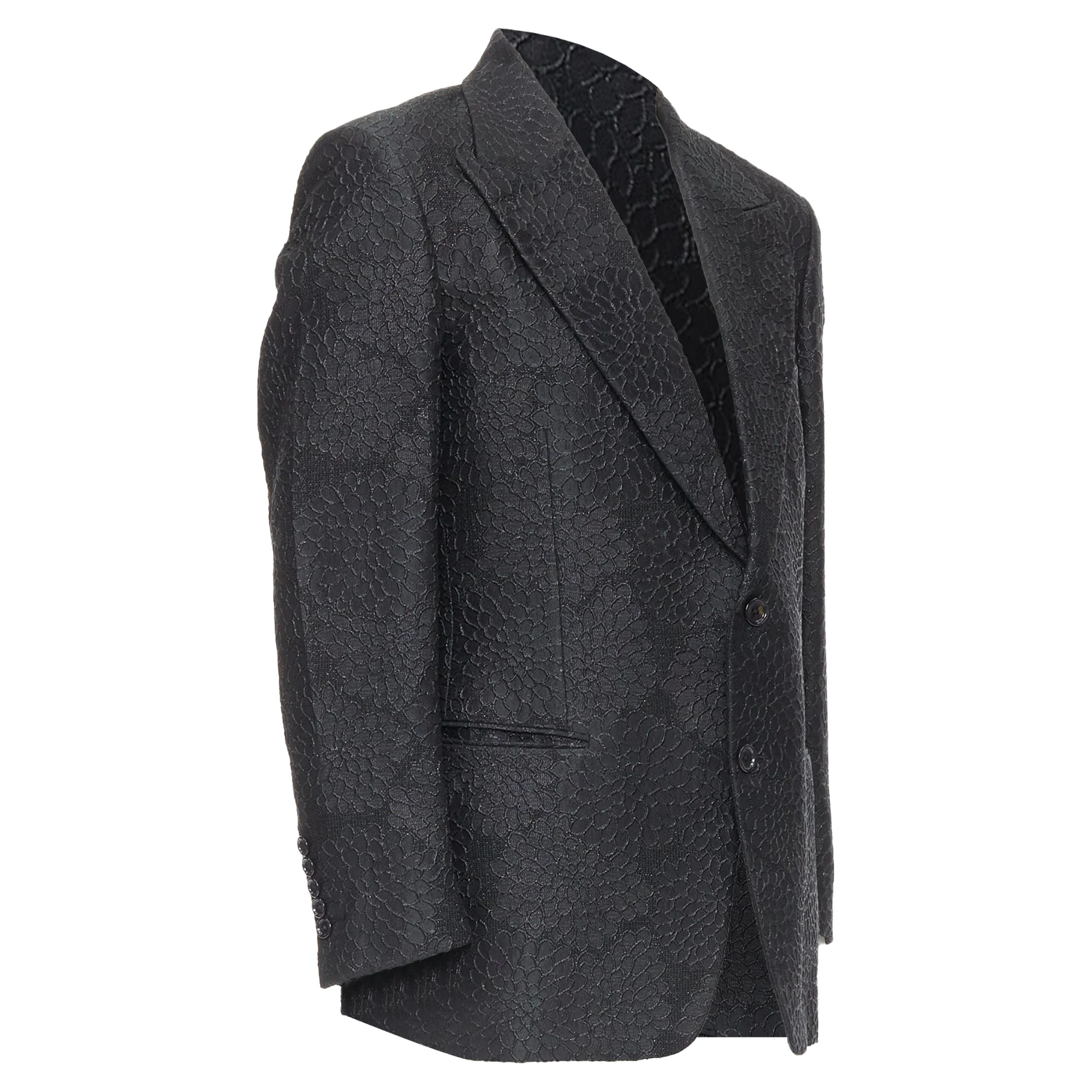 Men's Tom Ford Cooper floral 3D brocade peak lapel tuxedo blazer - Image 3