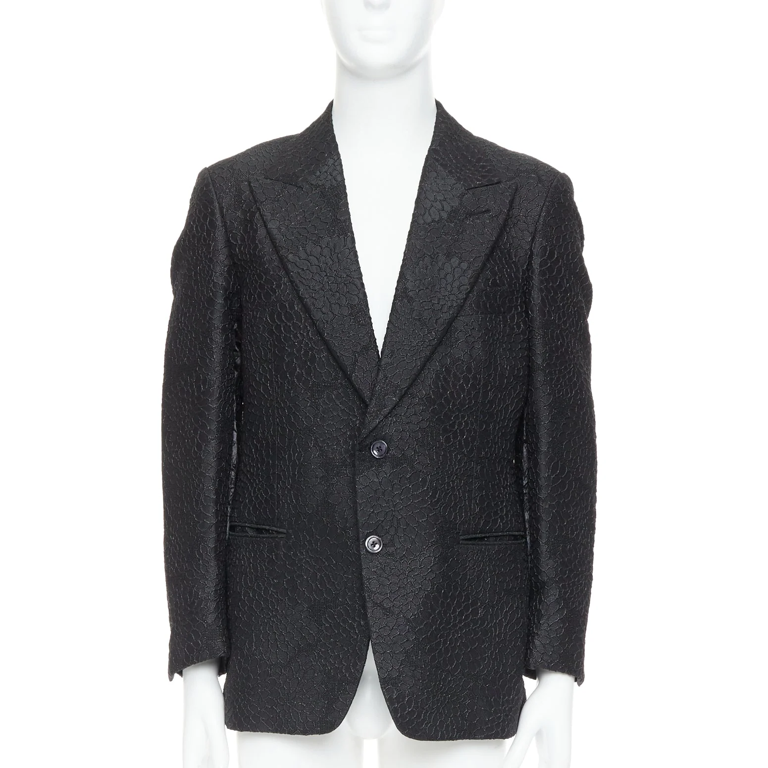 Men's Tom Ford Cooper floral 3D brocade peak lapel tuxedo blazer - Image 7