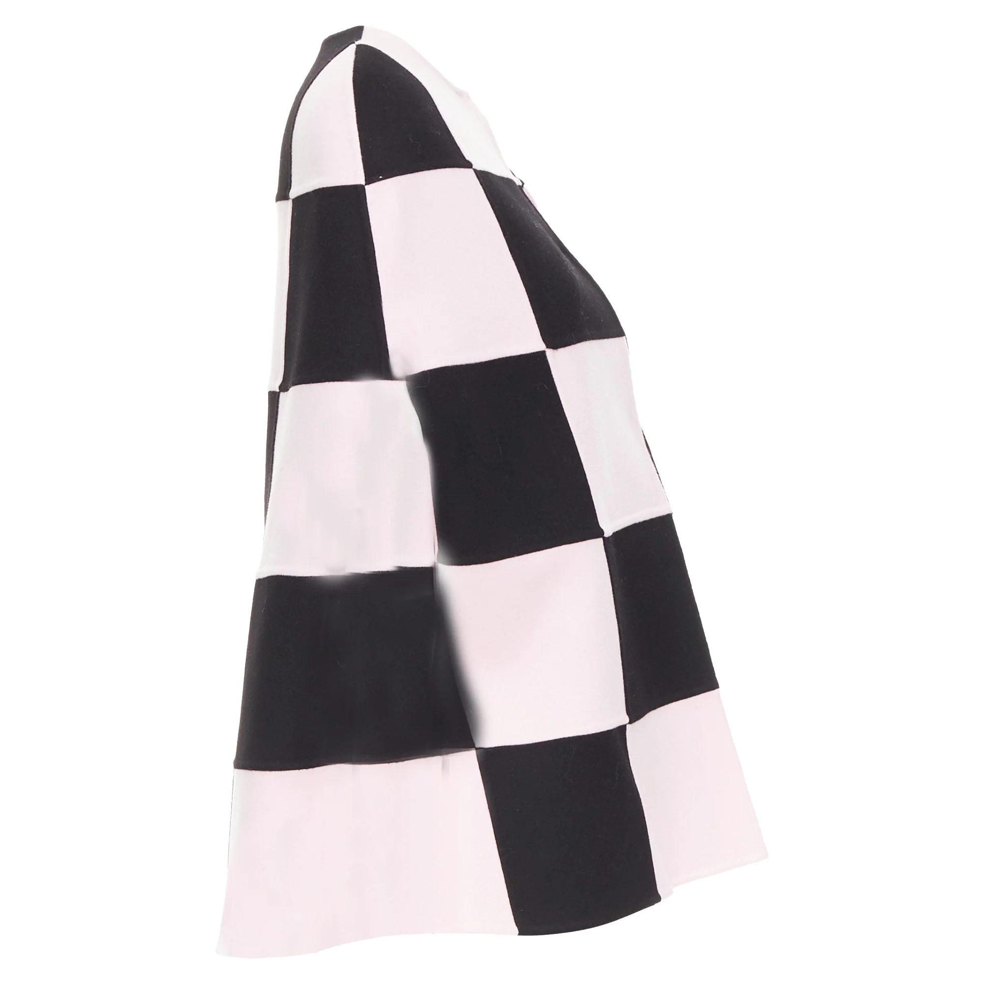 Women's Valentino black pink check cape coat - Image 3
