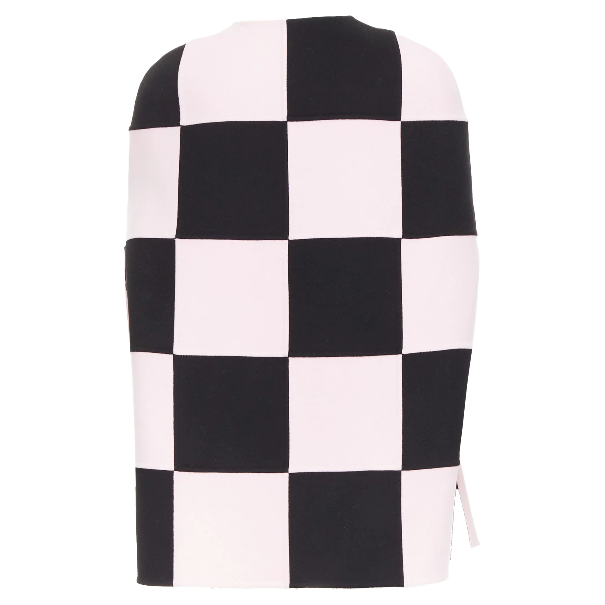 Women's Valentino black pink check cape coat - Image 4