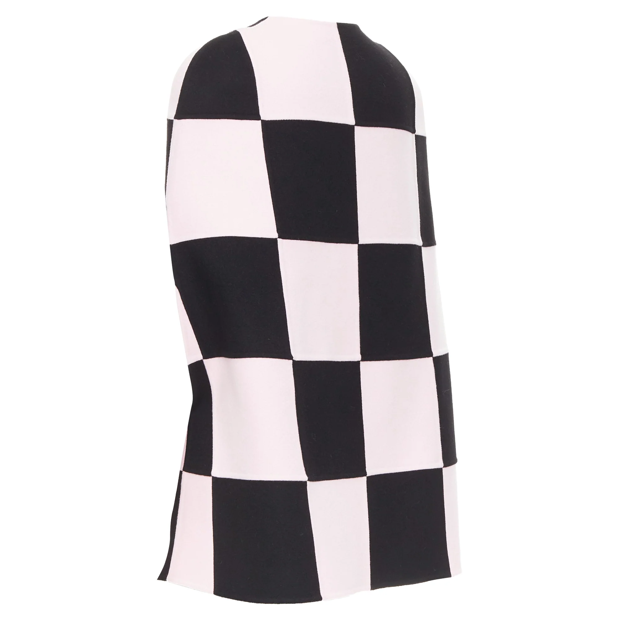 Women's Valentino black pink check cape coat - Image 5