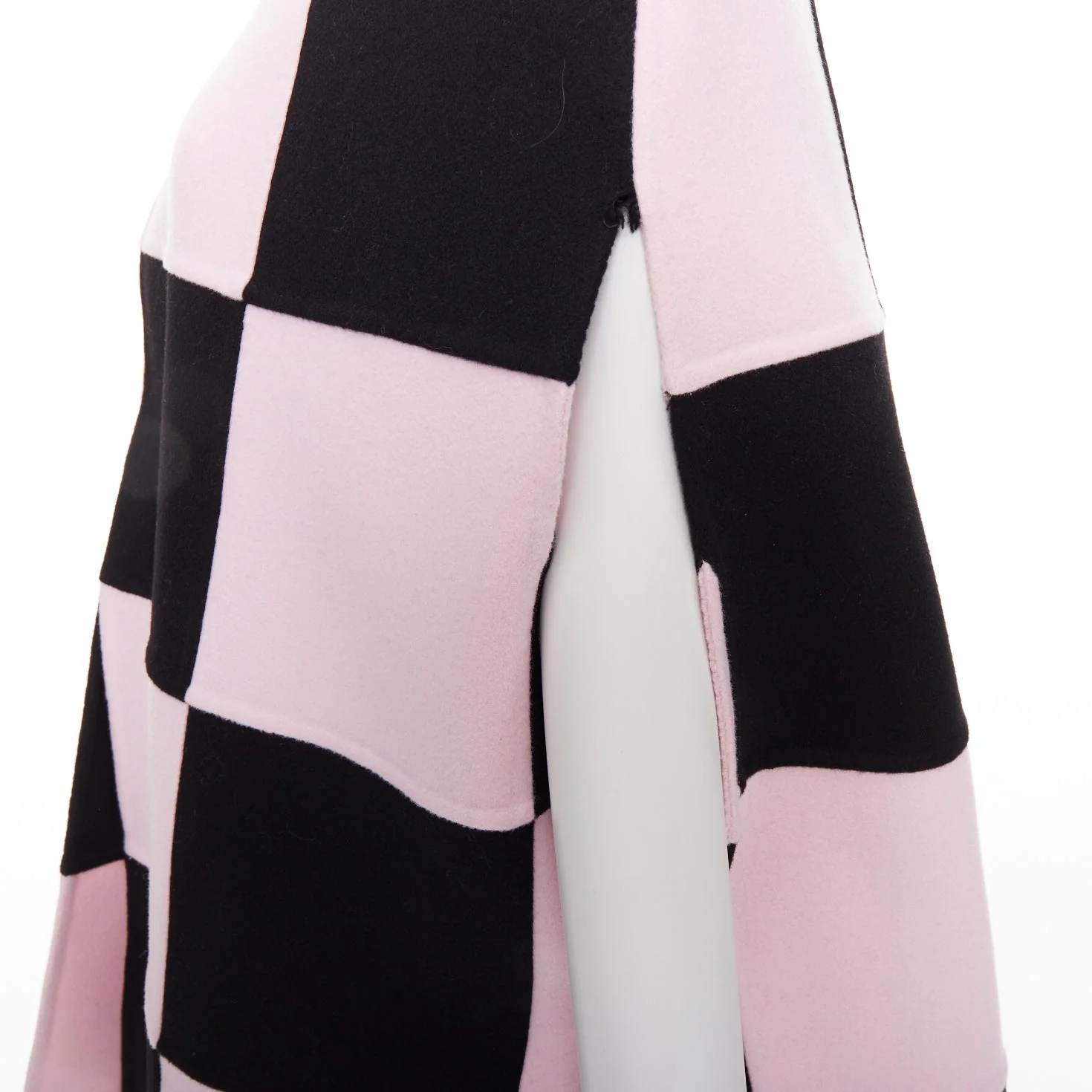 Women's Valentino black pink check cape coat - Image 8