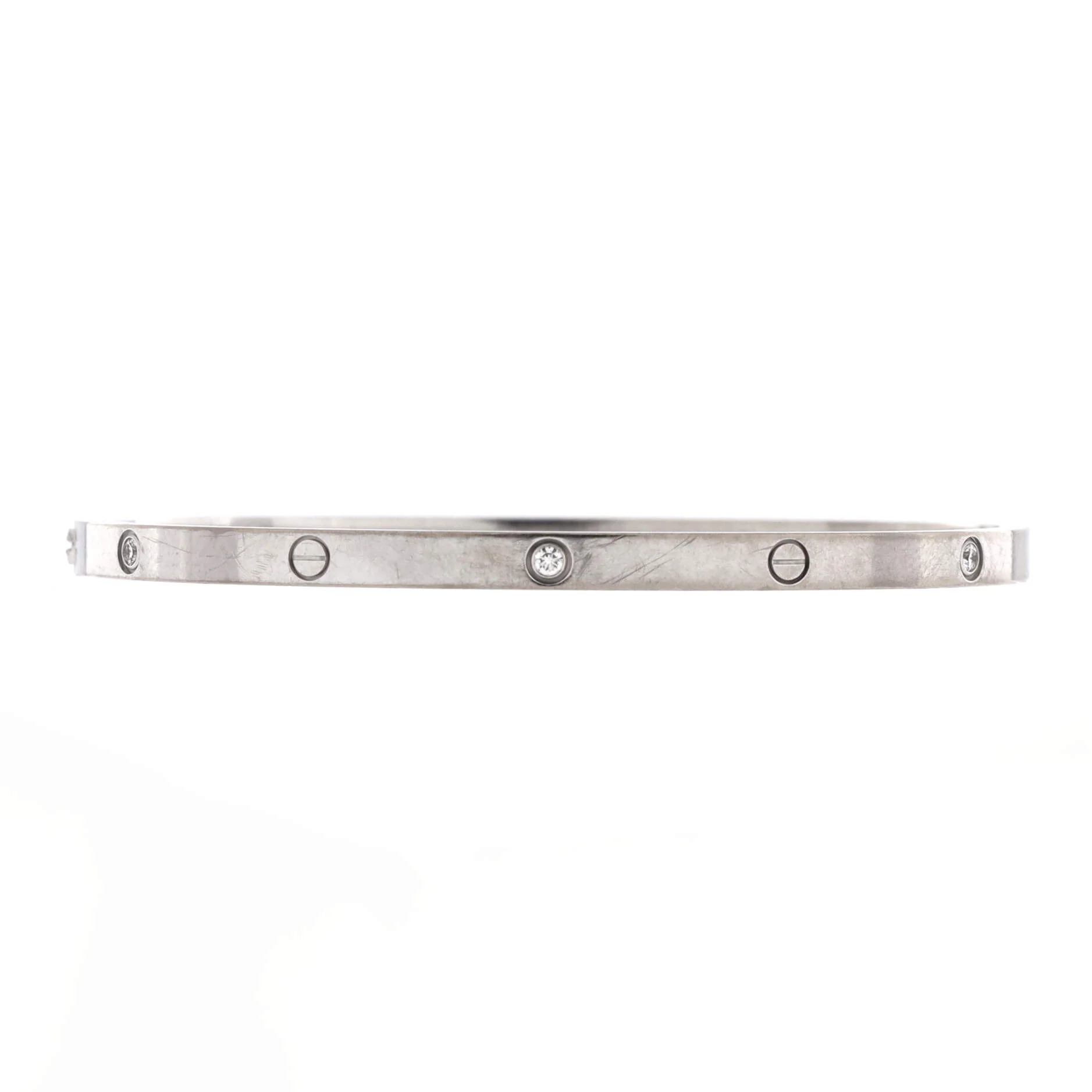 Love 6 Diamond Bracelet 18K White Gold and Diamonds Small 18 - Image 3