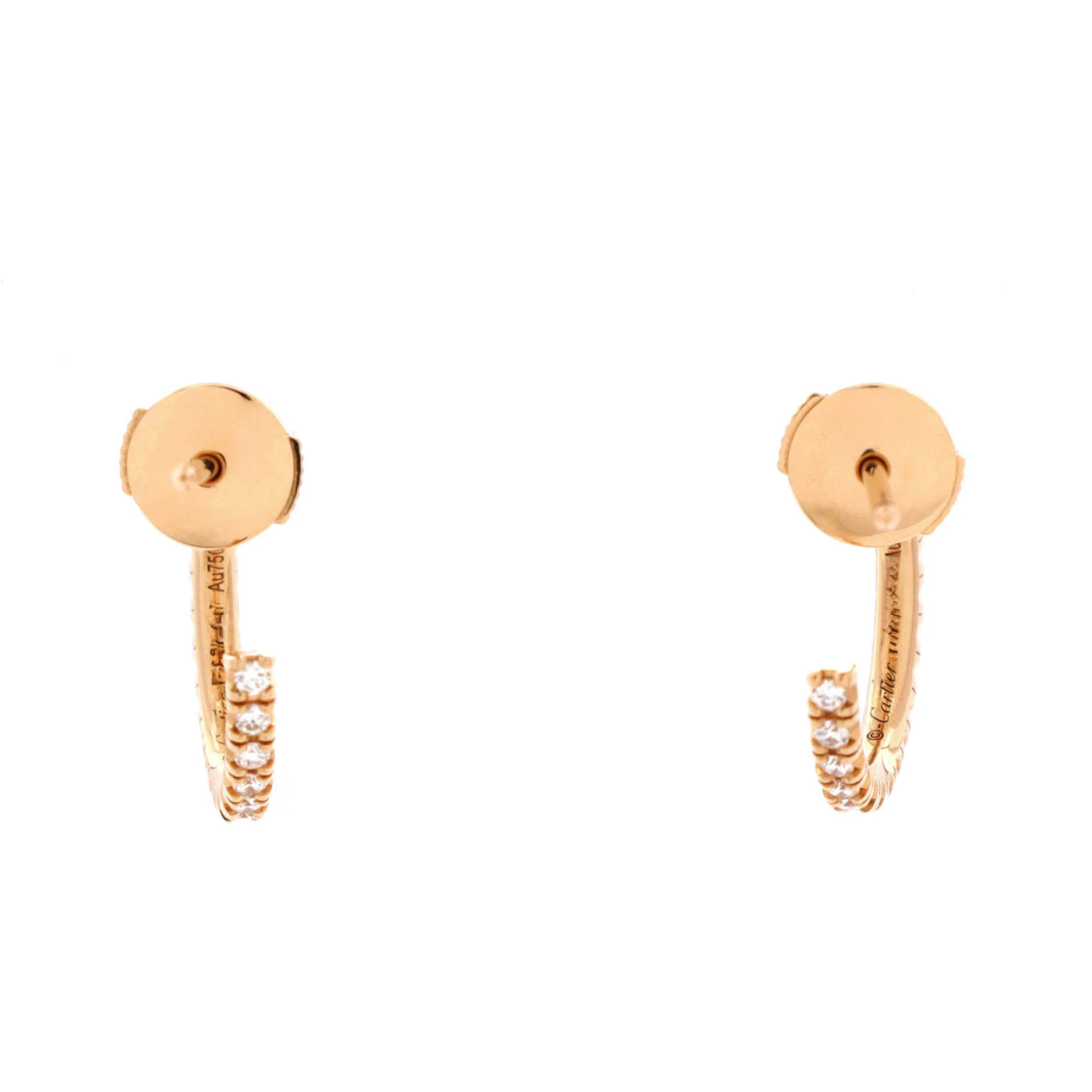 Etincelle de Cartier Hoops Earrings 18K Rose Gold and Diamonds Small - Image 3