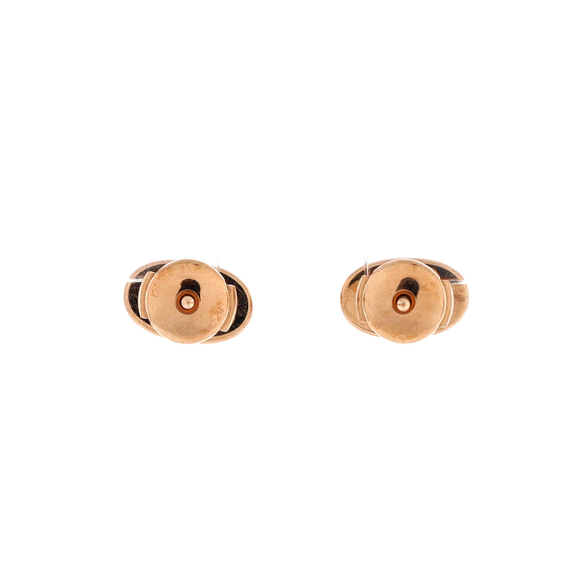 Chaine d'Ancre Contour Stud Earrings 18K Rose Gold and Diamonds - Image 3