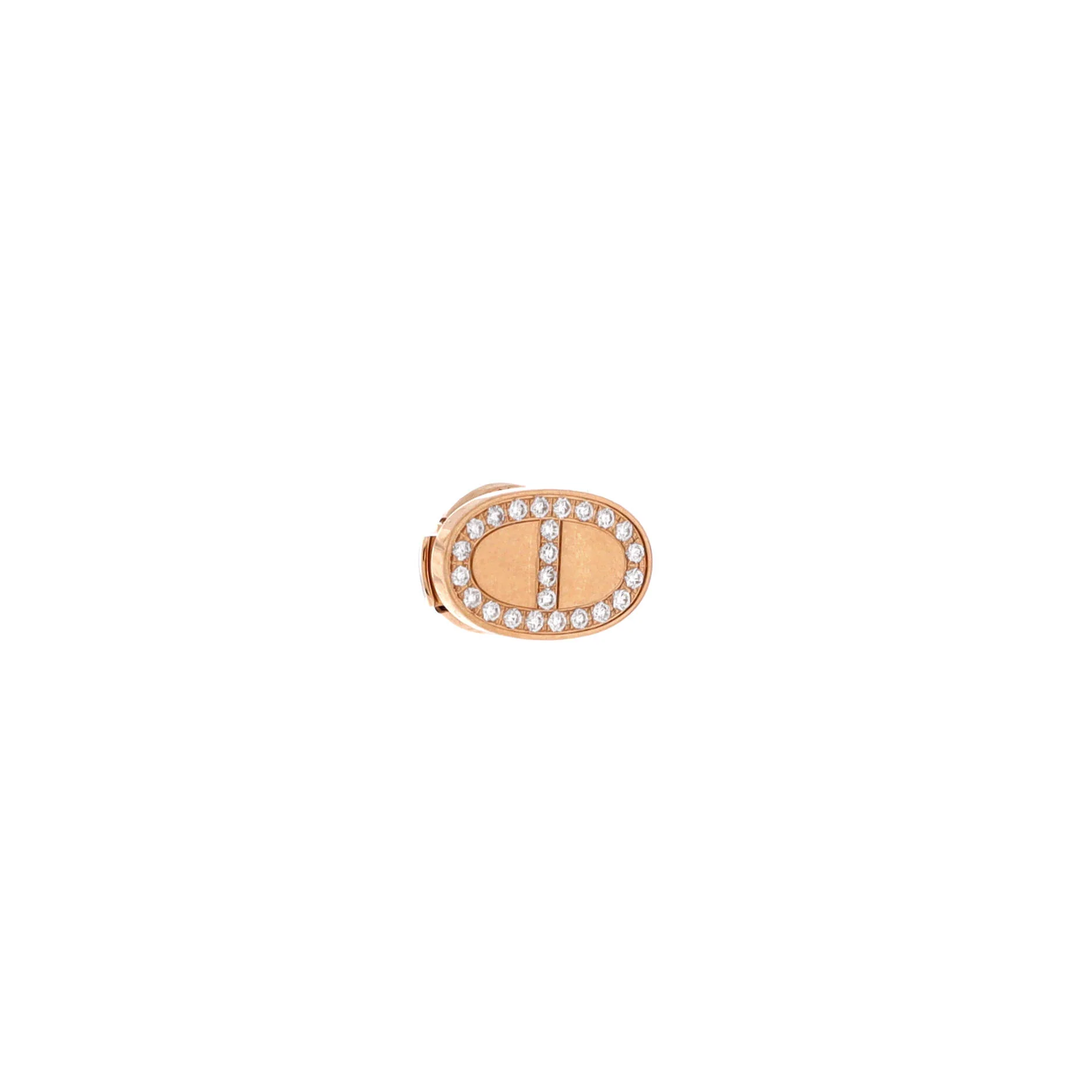 Chaine d'Ancre Contour Stud Earrings 18K Rose Gold and Diamonds - Image 4