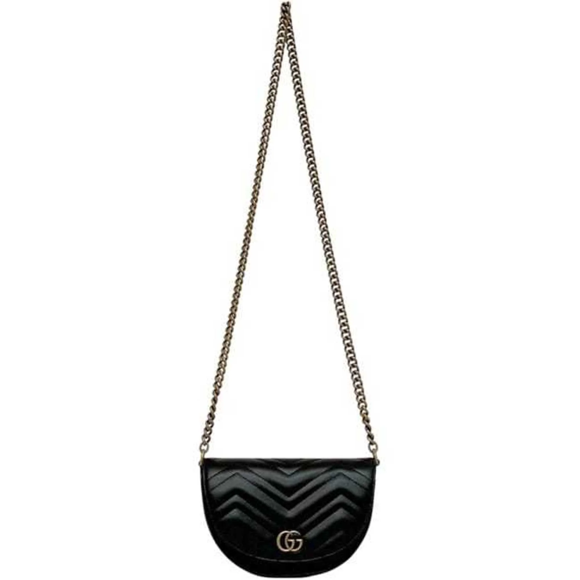 GG Marmont Half Moon Flap Crossbody Bag Matelasse Leather Mini - Image 3