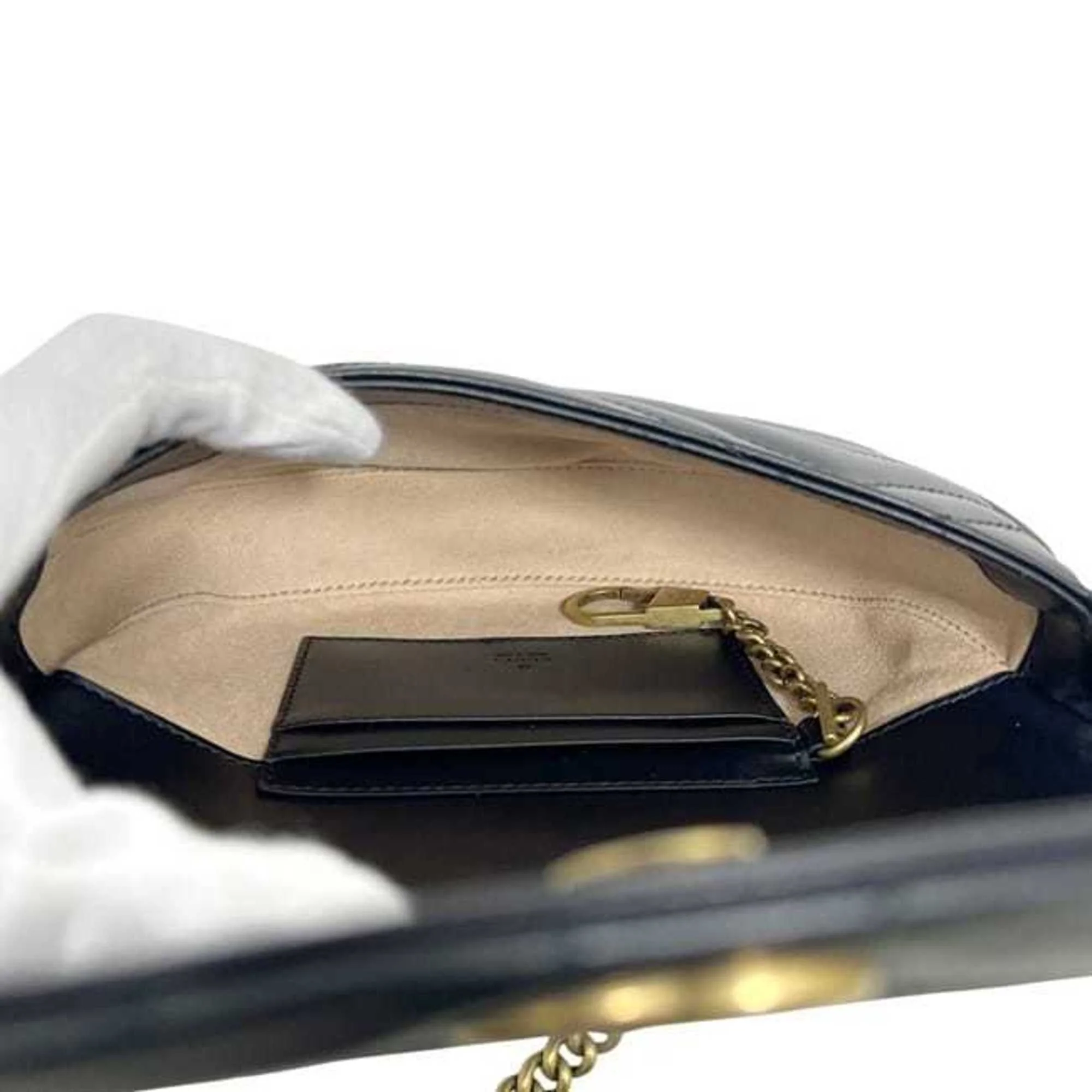 GG Marmont Half Moon Flap Crossbody Bag Matelasse Leather Mini - Image 5