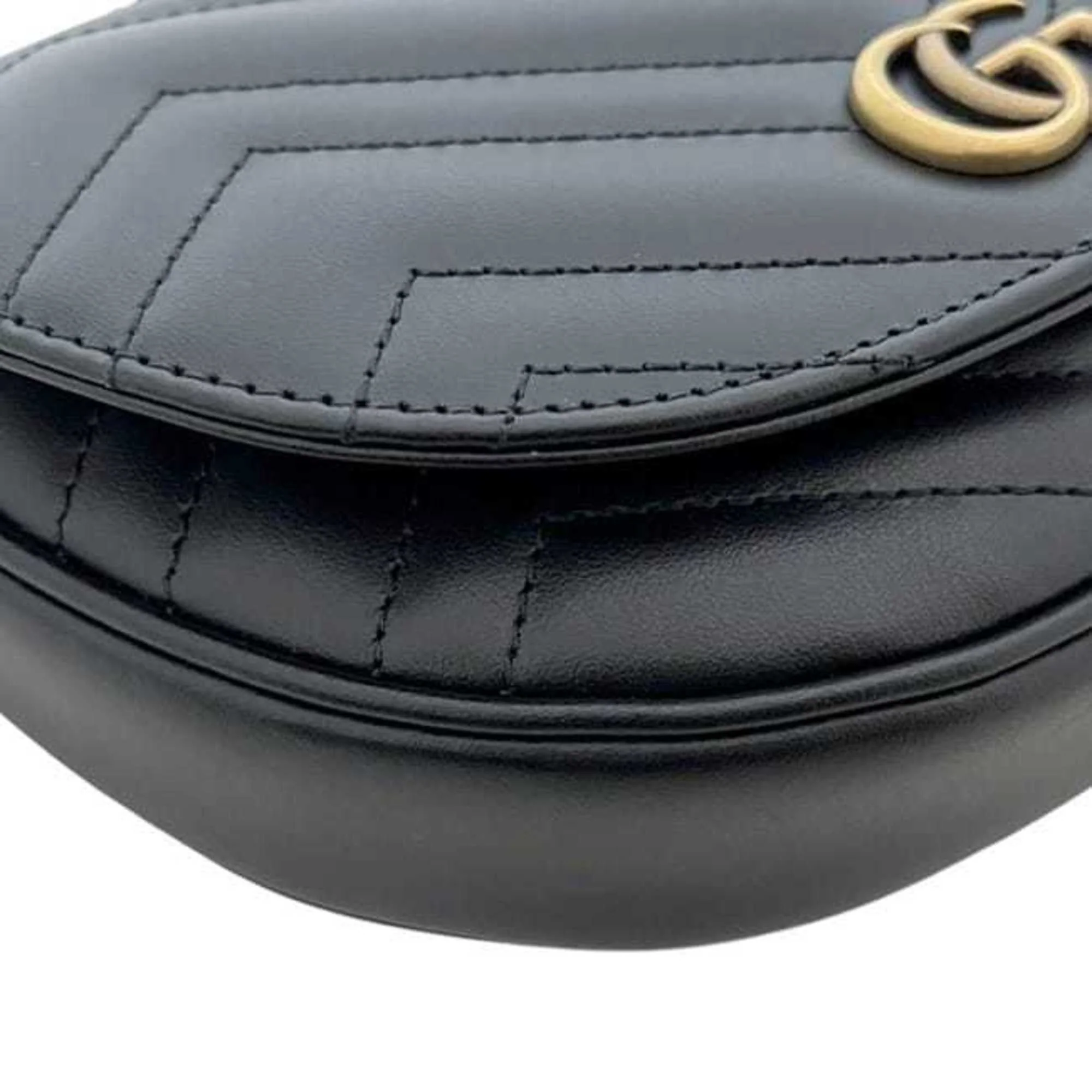 GG Marmont Half Moon Flap Crossbody Bag Matelasse Leather Mini - Image 8