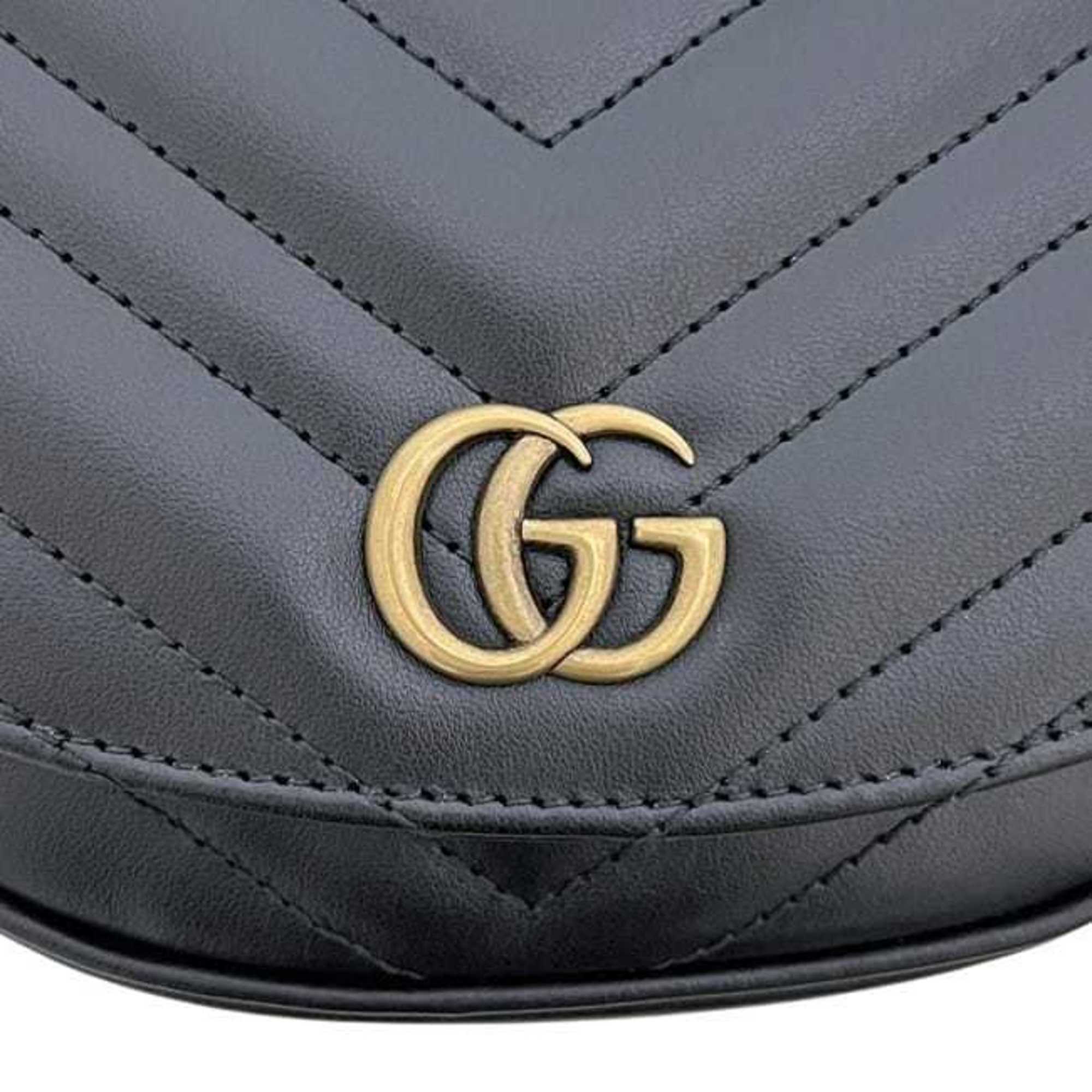 GG Marmont Half Moon Flap Crossbody Bag Matelasse Leather Mini - Image 9