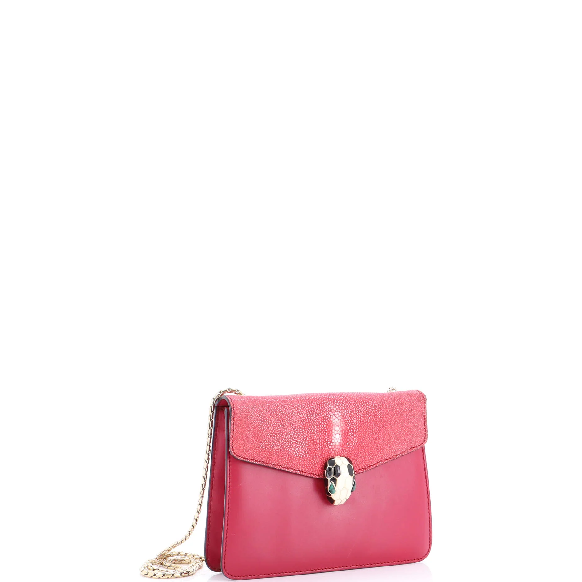 Serpenti Forever Square Shoulder Bag Leather and Stingray Small - Image 3