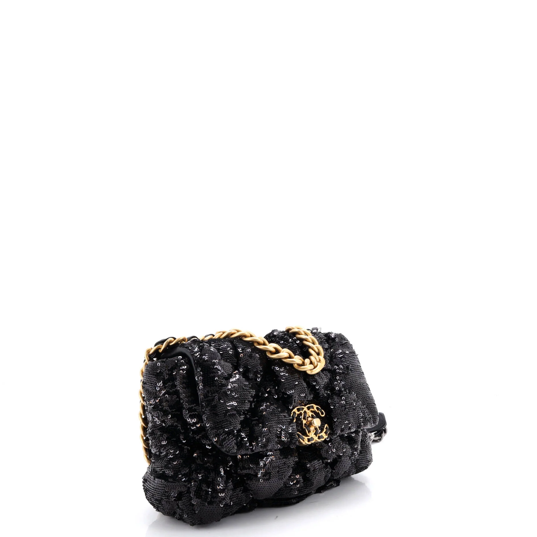 19 Flap Bag Quilted Sequins Medium - Image 3