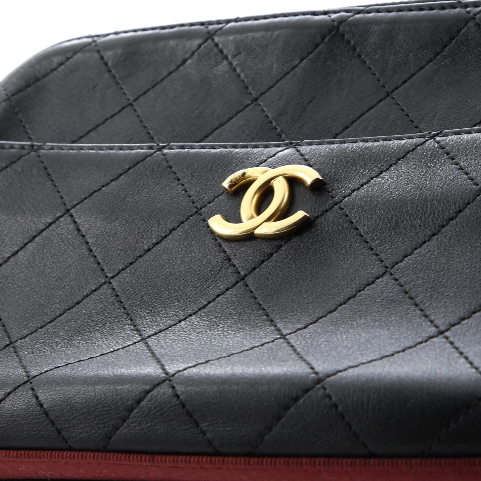 Button Up Camera Case Quilted Calfskin with Grosgrain Small - Image 6