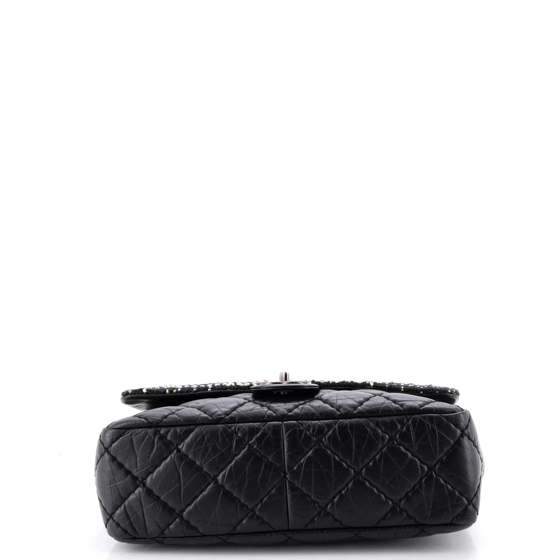 CC Top Handle Flap Bag Tweed and Quilted Aged Calfskin Medium - Image 4