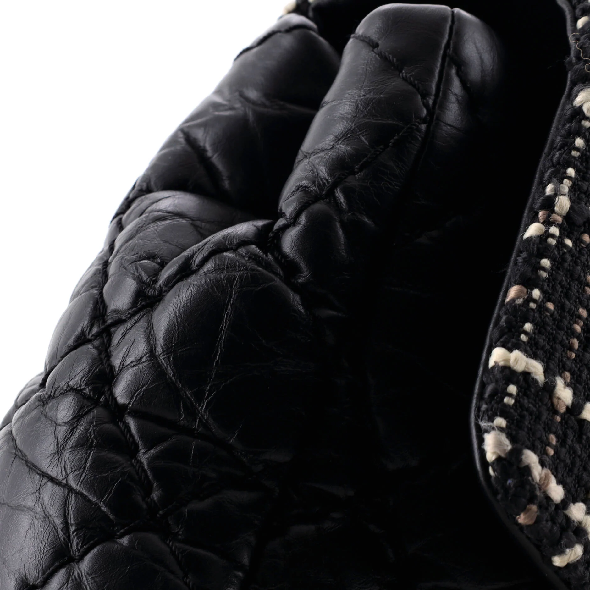 CC Top Handle Flap Bag Tweed and Quilted Aged Calfskin Medium - Image 6