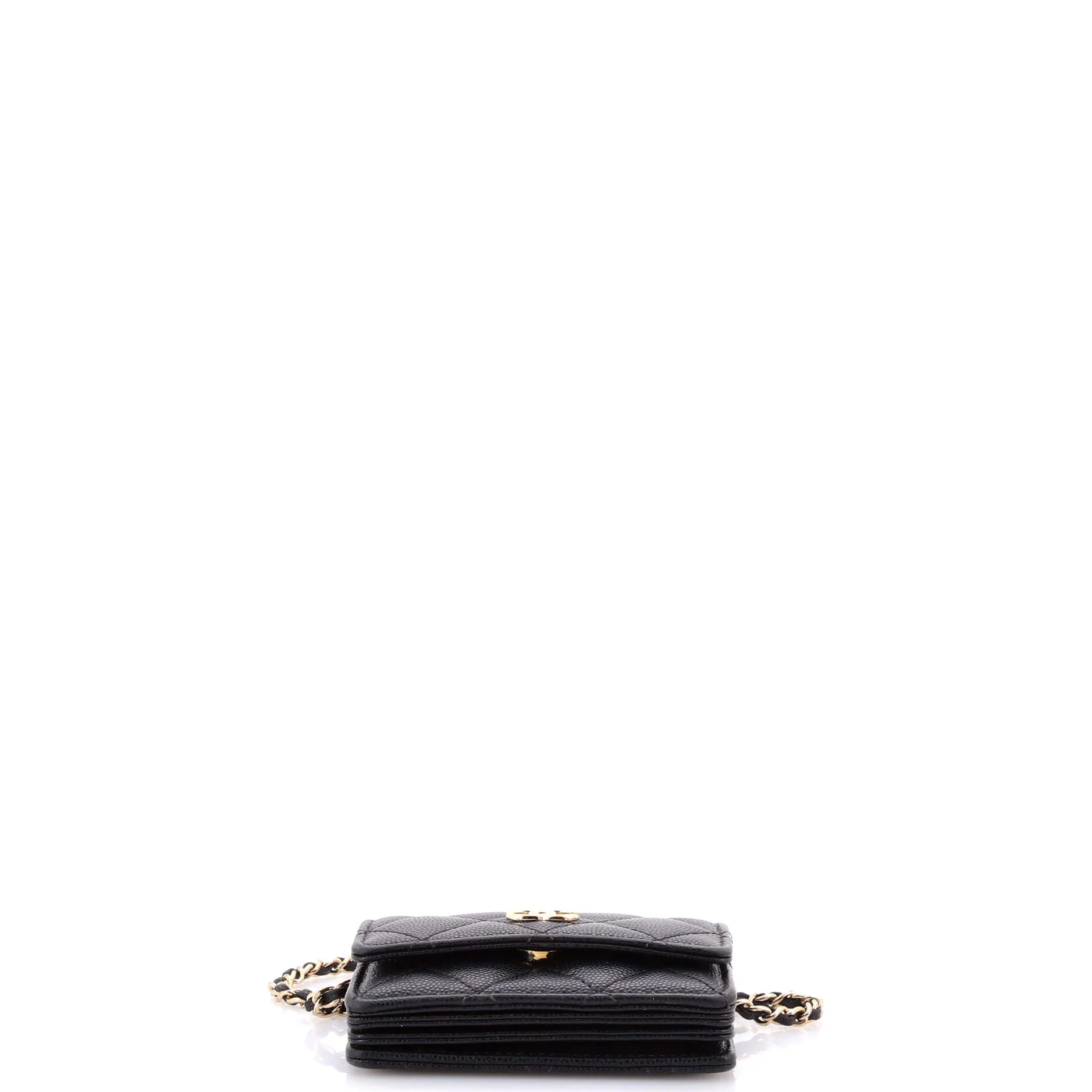Flap Card Holder on Chain with Charms Quilted Caviar Mini - Image 4