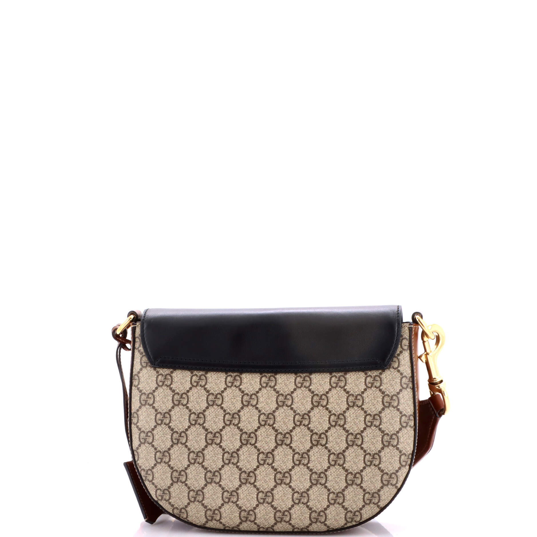 Padlock Saddle Shoulder Bag GG Coated Canvas and Leather Medium - Image 3
