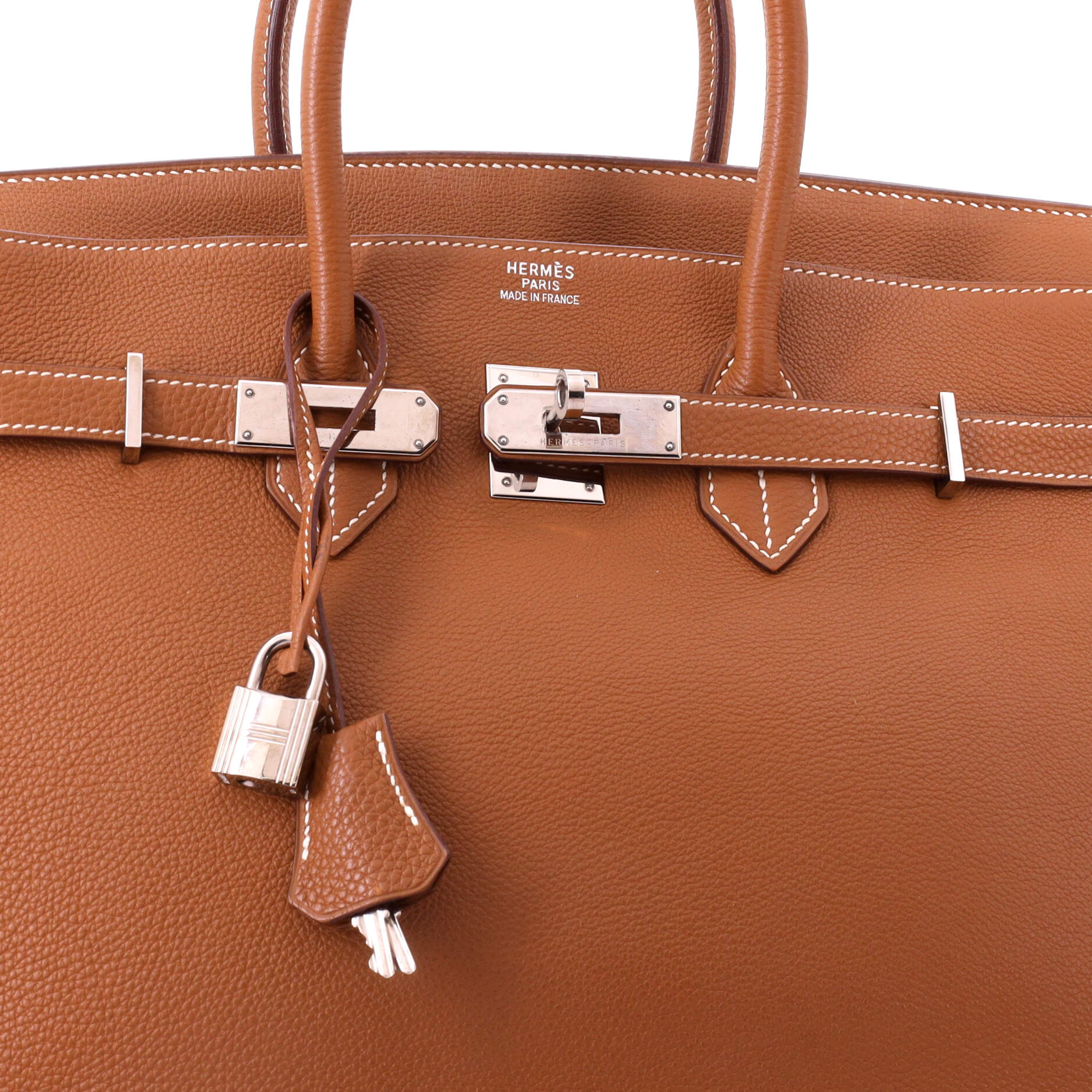 Birkin Handbag Gold Togo with Palladium Hardware 35 - Image 7