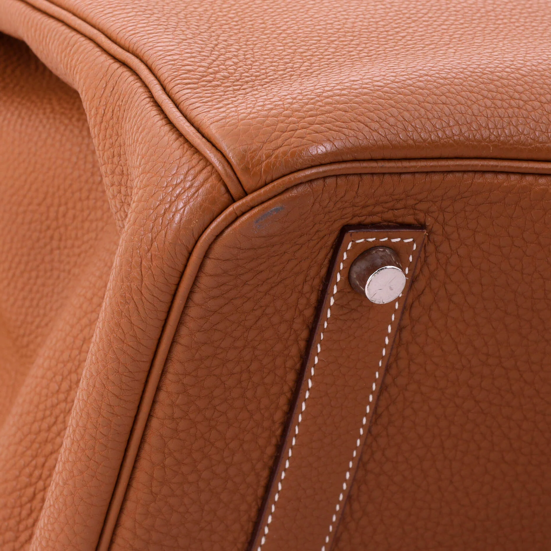 Birkin Handbag Gold Togo with Palladium Hardware 35 - Image 8