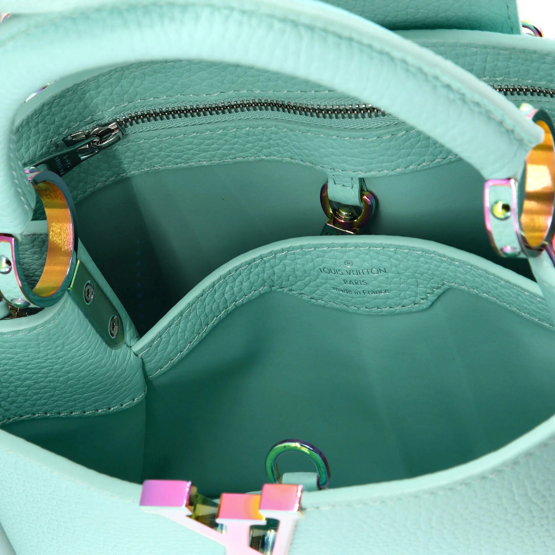 Braided Chain Capucines Bag Taurillion Leather BB - Image 5