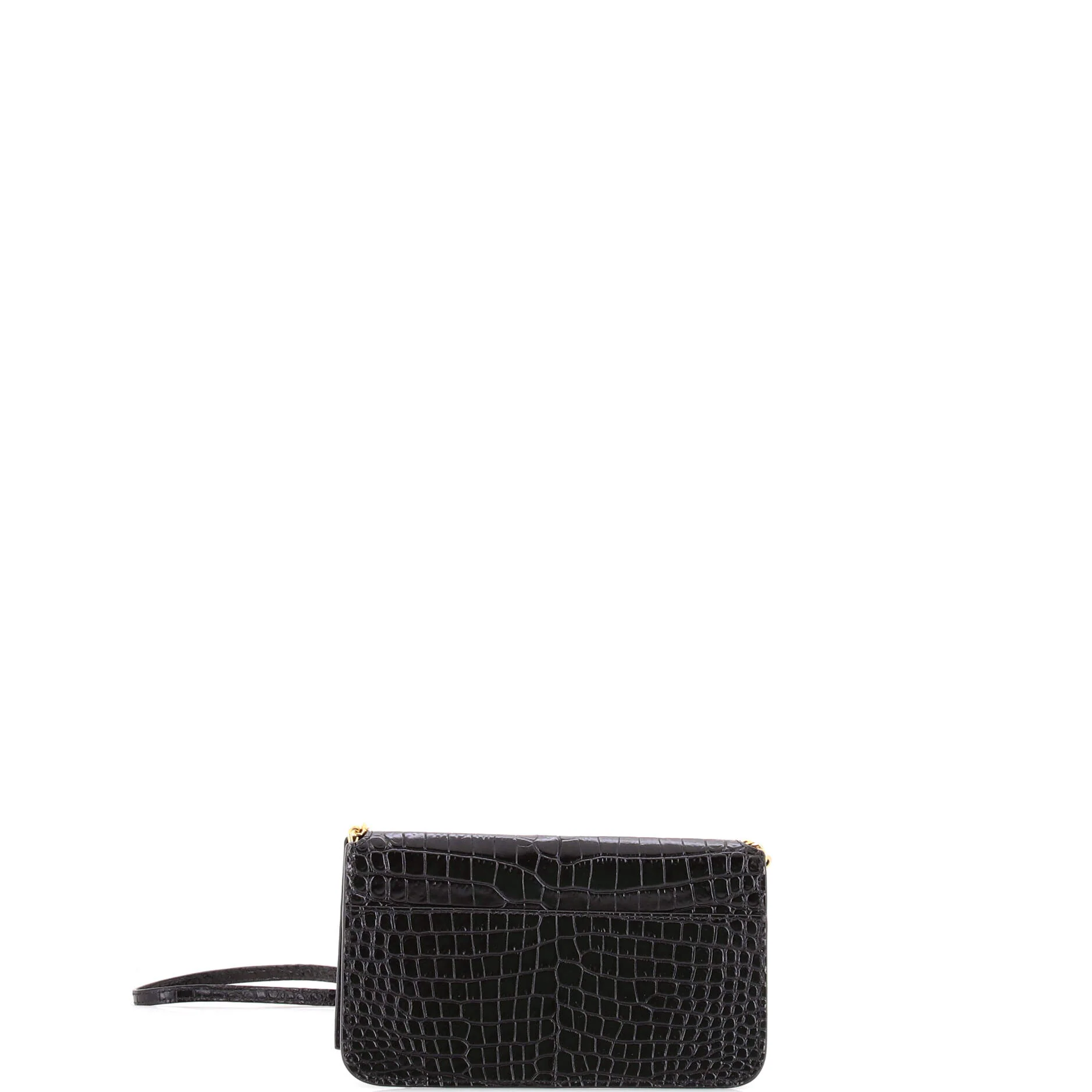 Classic Monogram Phone Holder Shoulder Bag Crocodile Embossed Leather - Image 3