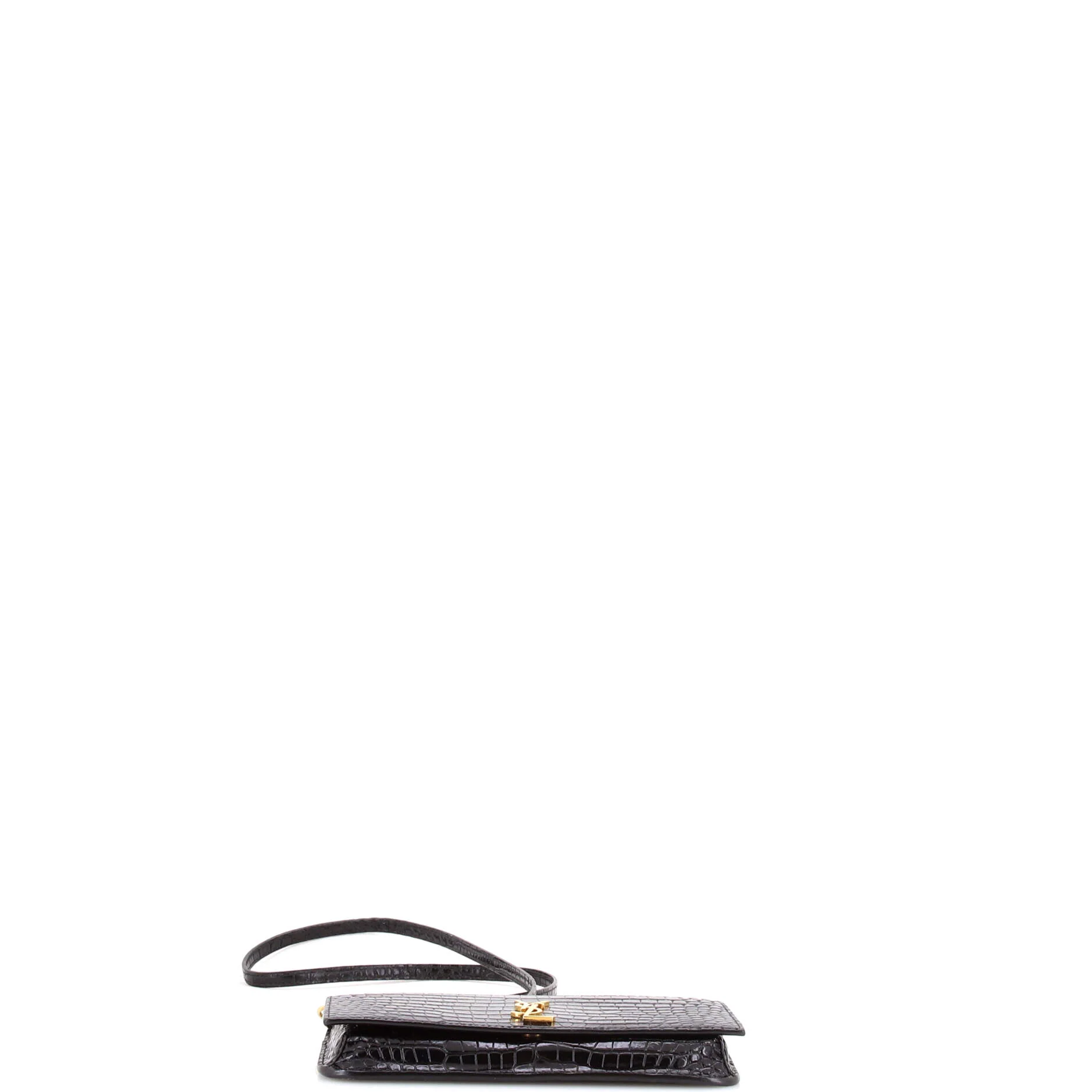 Classic Monogram Phone Holder Shoulder Bag Crocodile Embossed Leather - Image 4