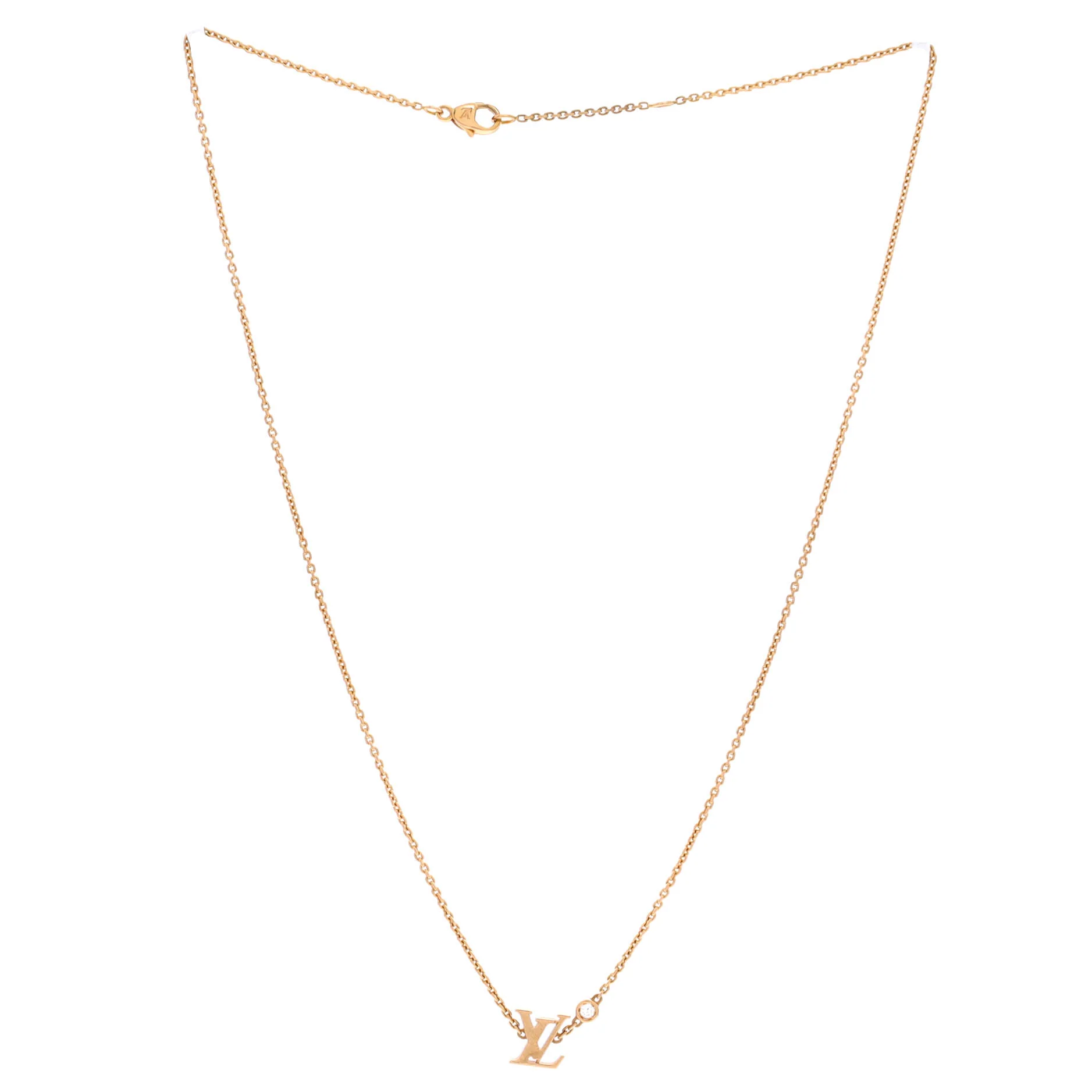 Idylle Blossom LV Pendant Necklace 18K Yellow Gold with Diamond - Image 3