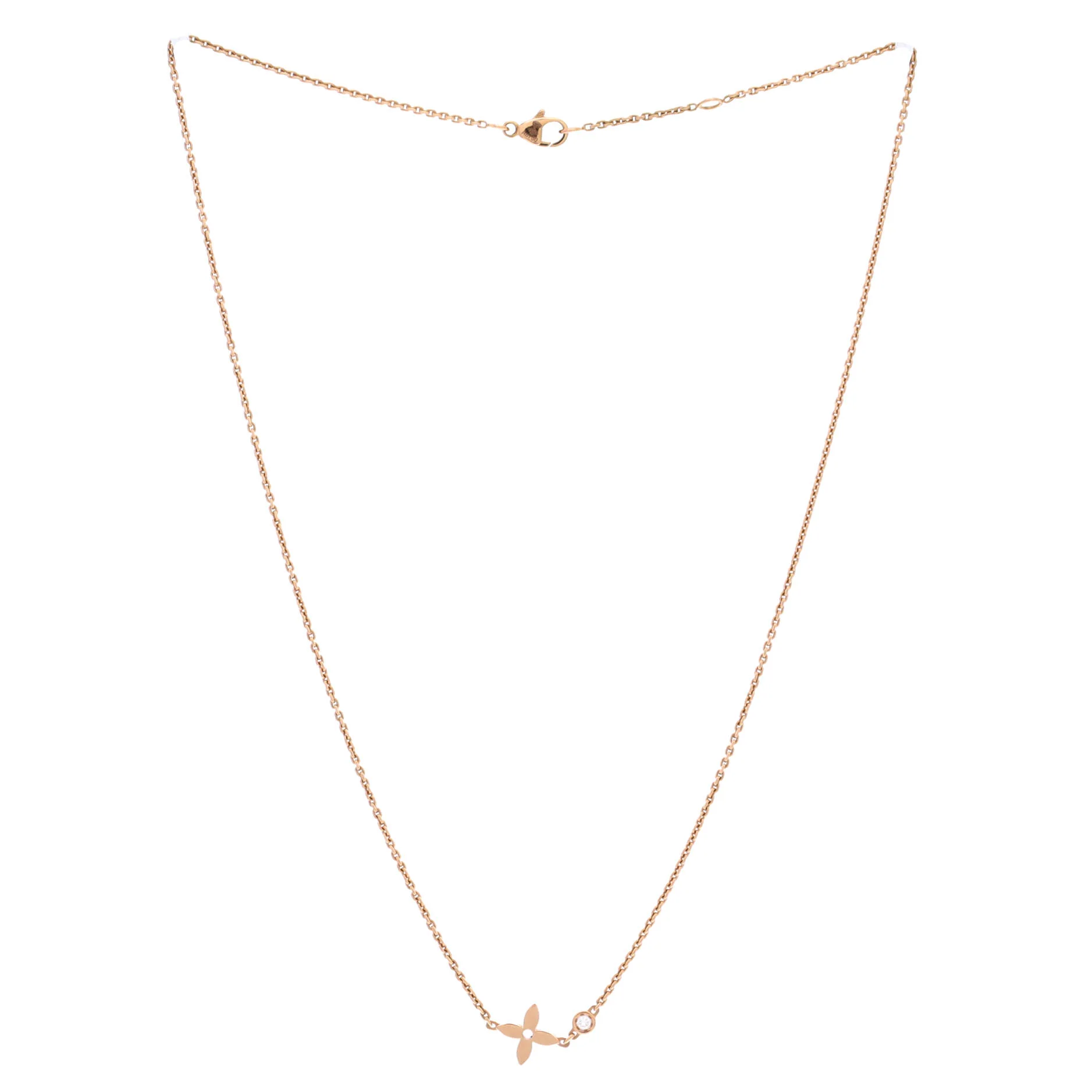 Monogram Idylle Necklace 18K Rose Gold with Diamond - Image 3