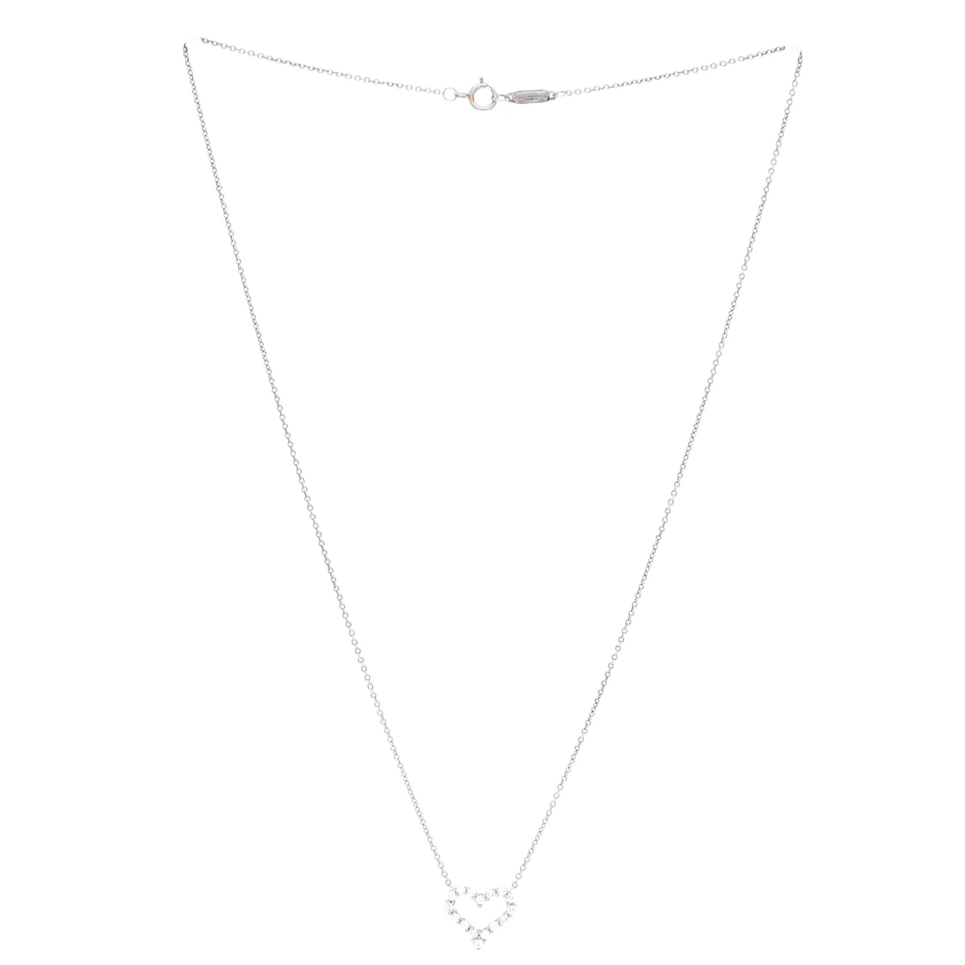Heart Pendant Necklace Platinum with Diamonds Mini - Image 3
