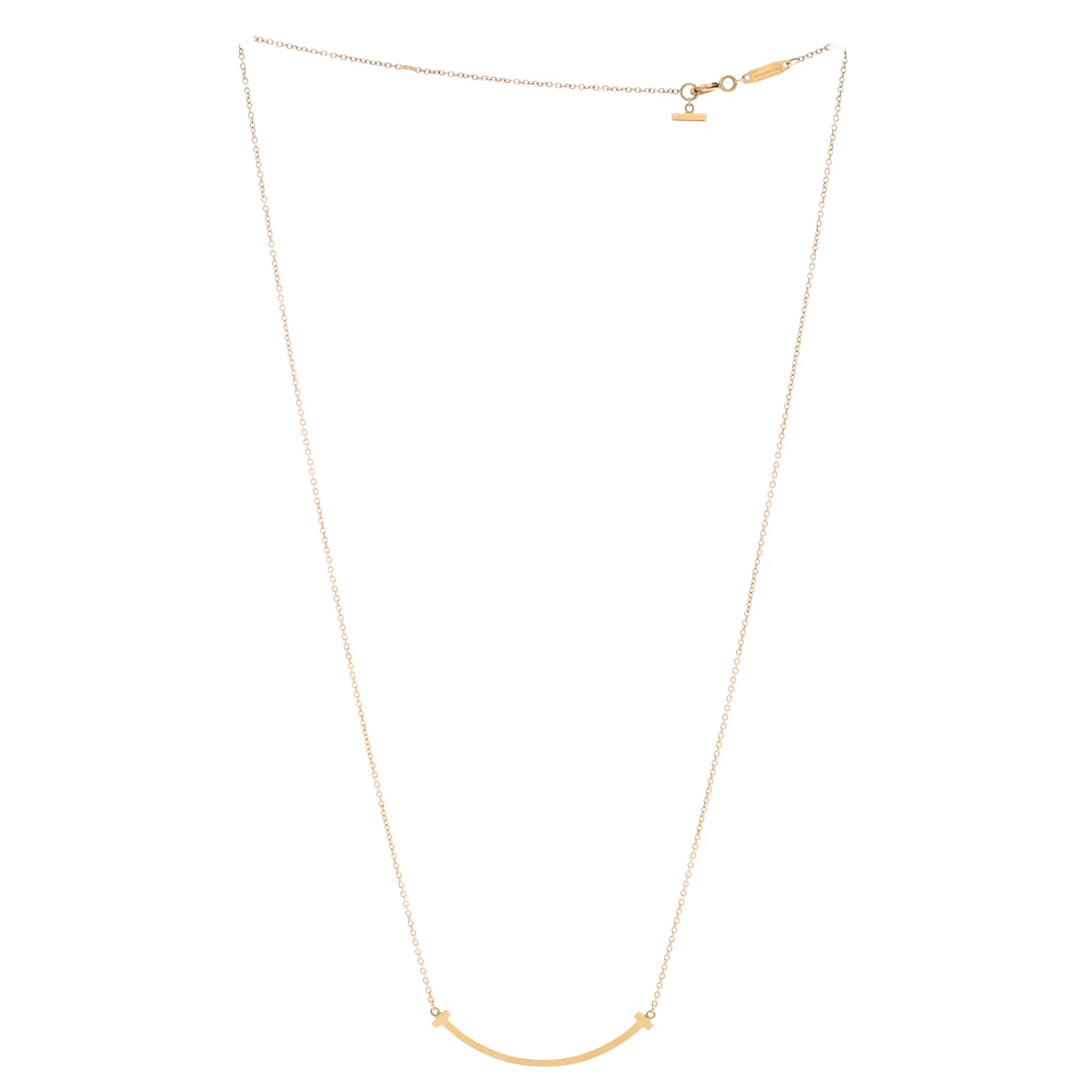 T Smile Pendant Necklace 18K Yellow Gold Small - Image 3