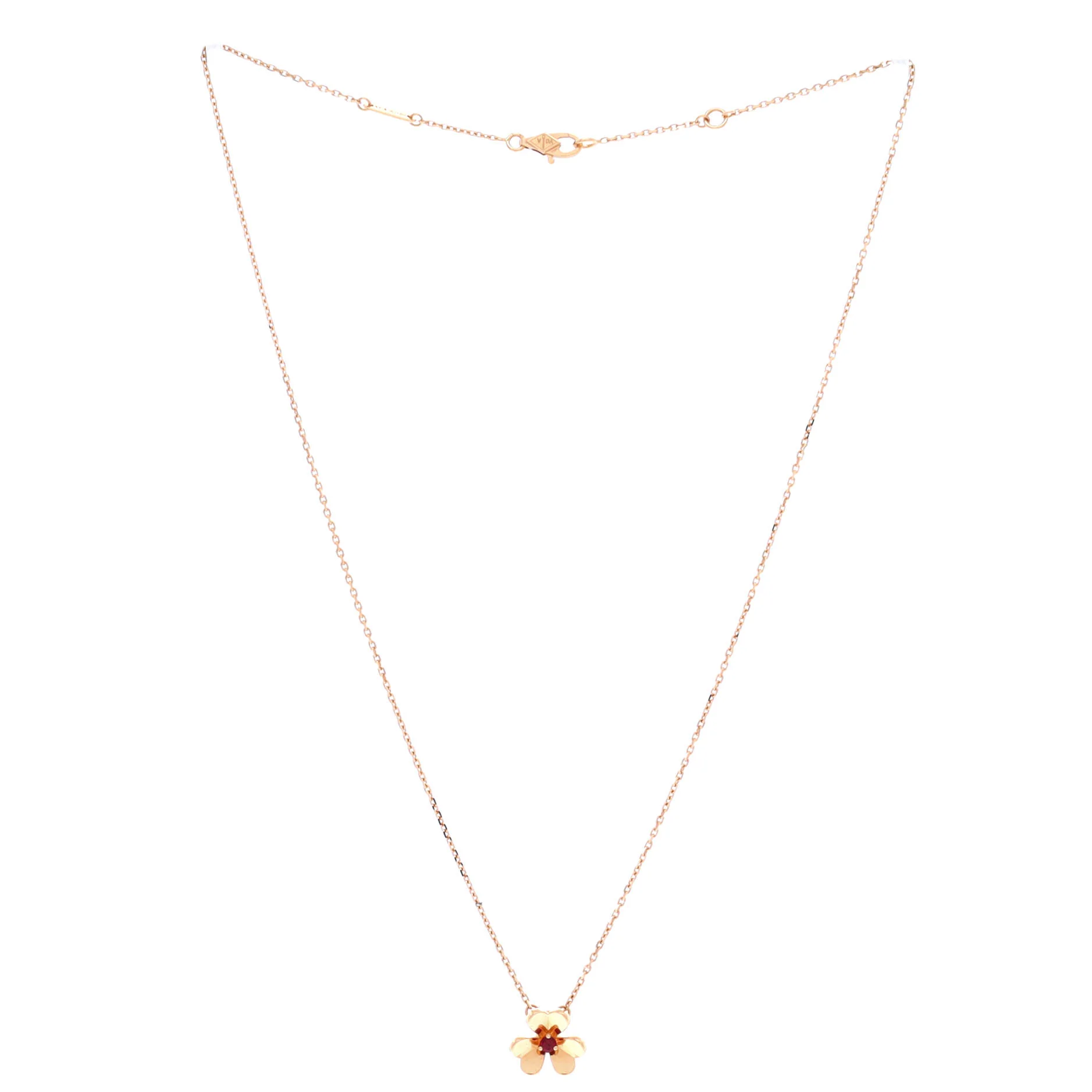 Frivole Pendant Necklace 18K Rose Gold with Ruby Mini - Image 3