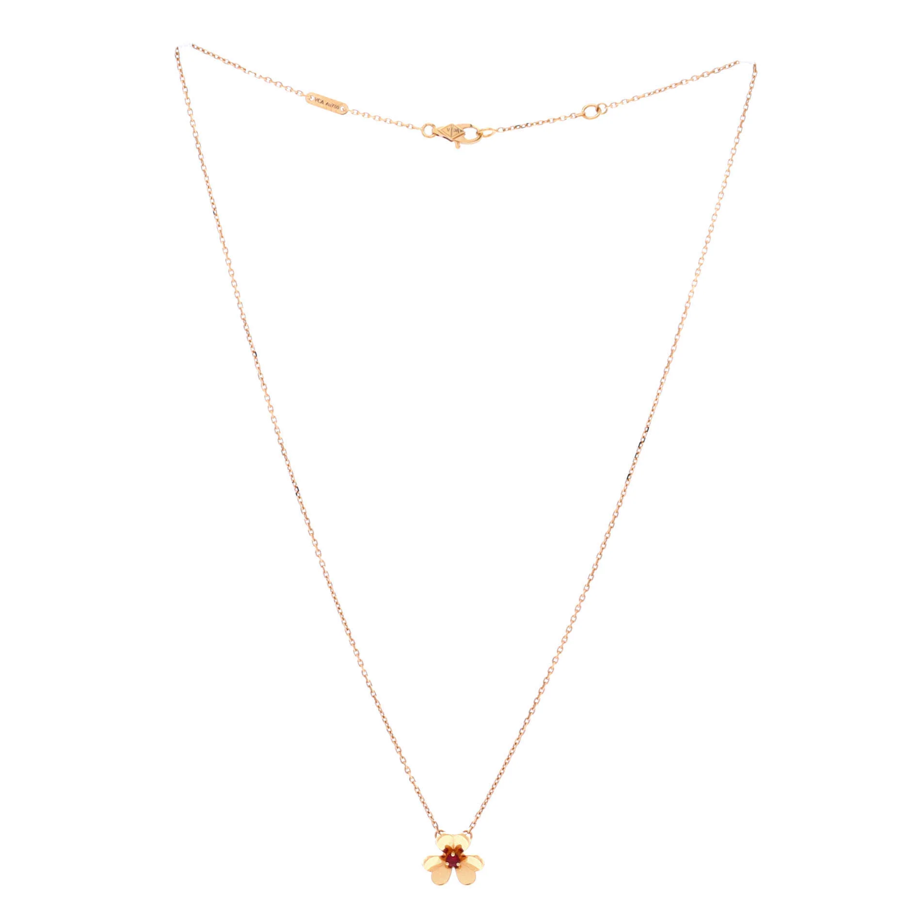 Frivole Pendant Necklace 18K Rose Gold with Ruby Mini - Image 3
