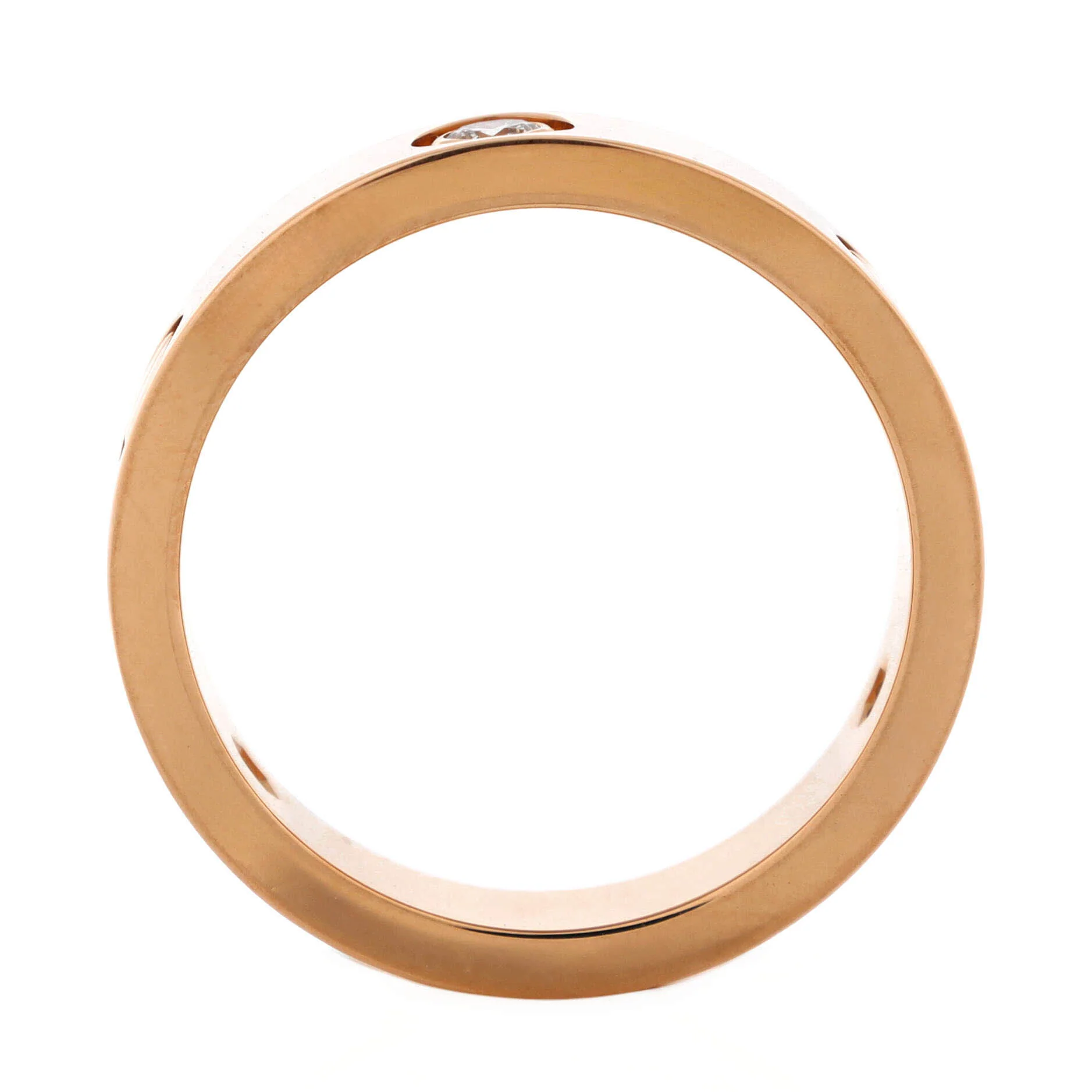 Love 3 Diamonds Band Ring 18K Rose Gold with Diamonds - Image 3