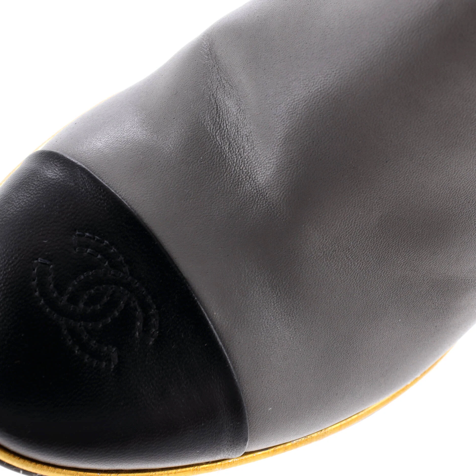 Women's CC Cap Toe Wedge Ankle Boots Leather - Image 5