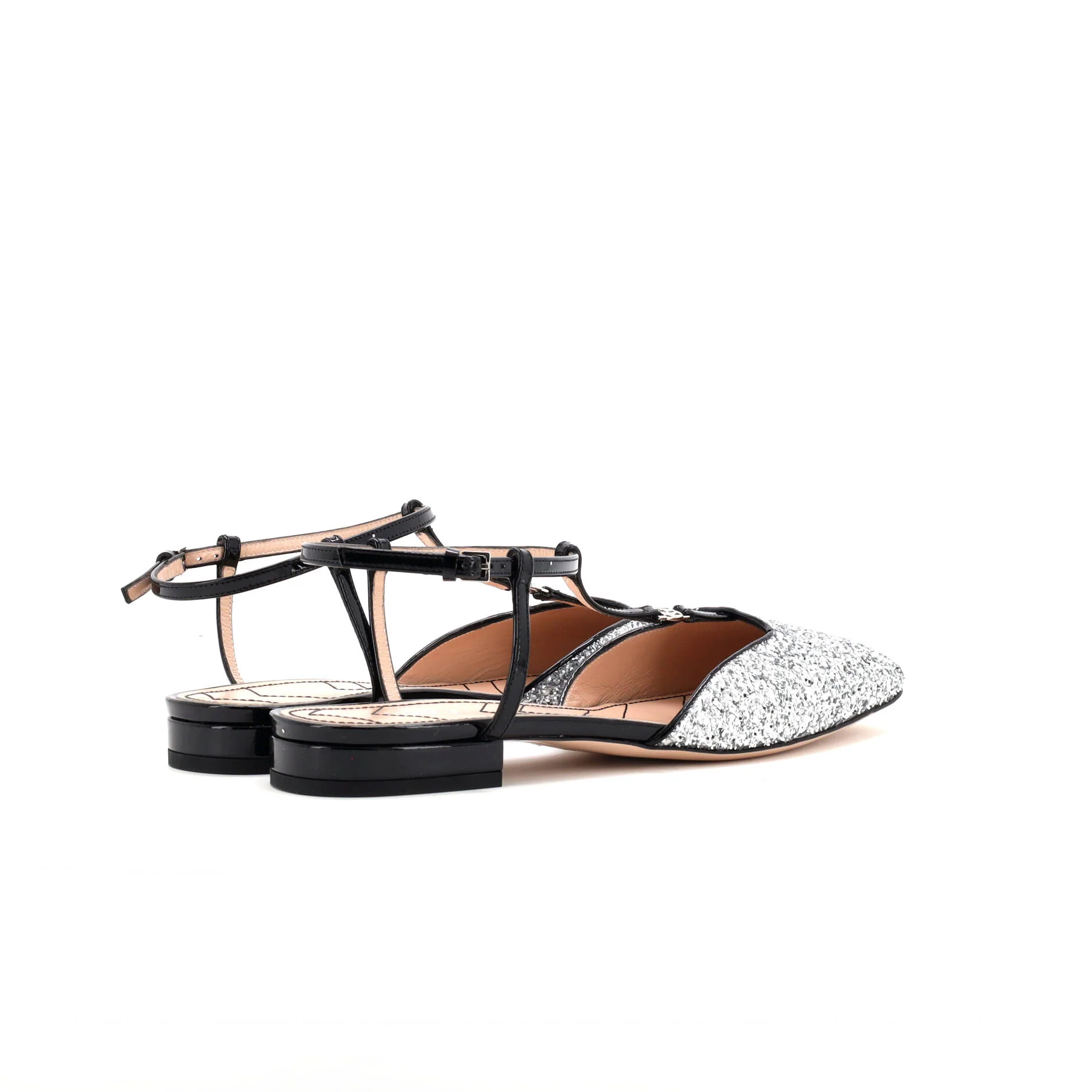 Women's GG Slingback Flats Glitter and Patent - Image 3