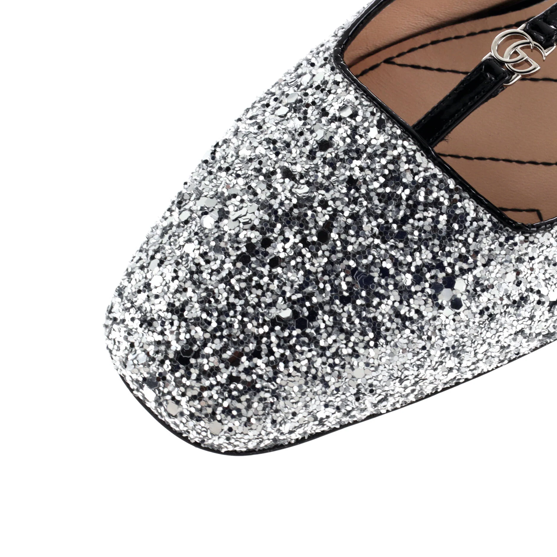 Women's GG Slingback Flats Glitter and Patent - Image 5
