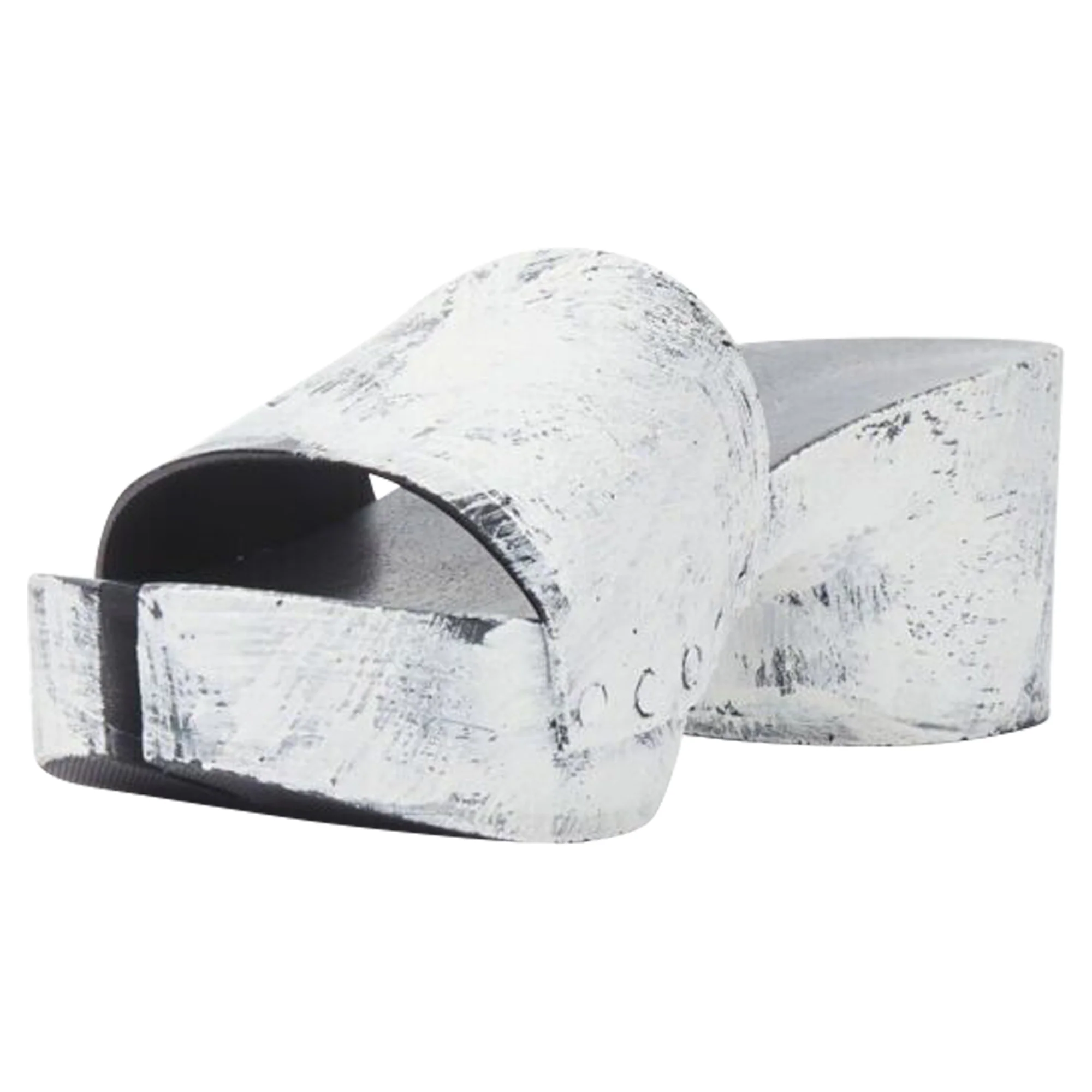 Women's Maison Margiela Tabi painted cone heel wooden clog sandal - Image 4