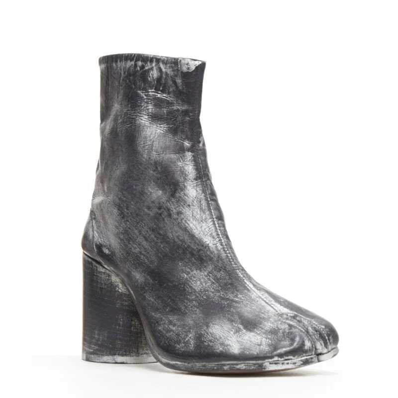 Women's Martin Margiela silver handpainted tabi boot - Image 8
