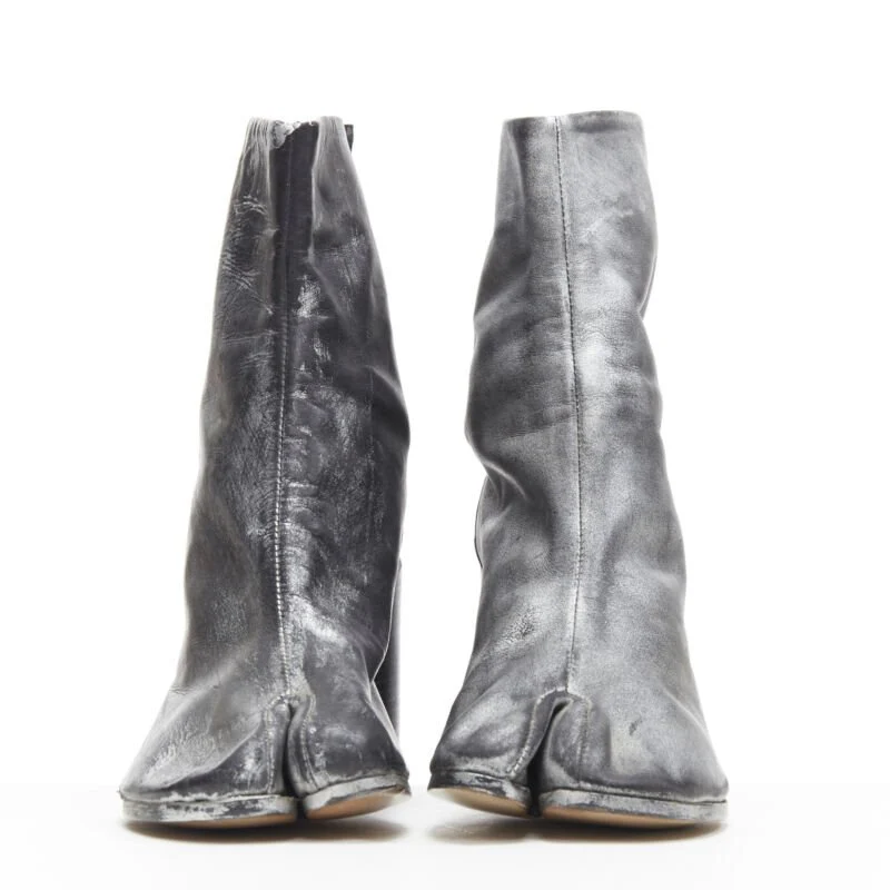 Women's Martin Margiela silver handpainted tabi boot - Image 9