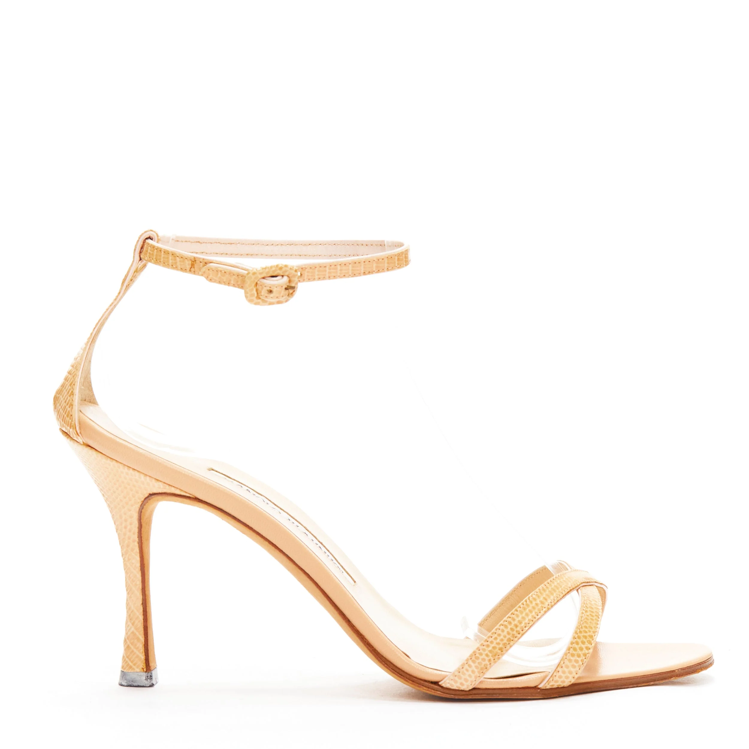 Women's Manolo Blahnik nude scaled strappy sandals - Image 7