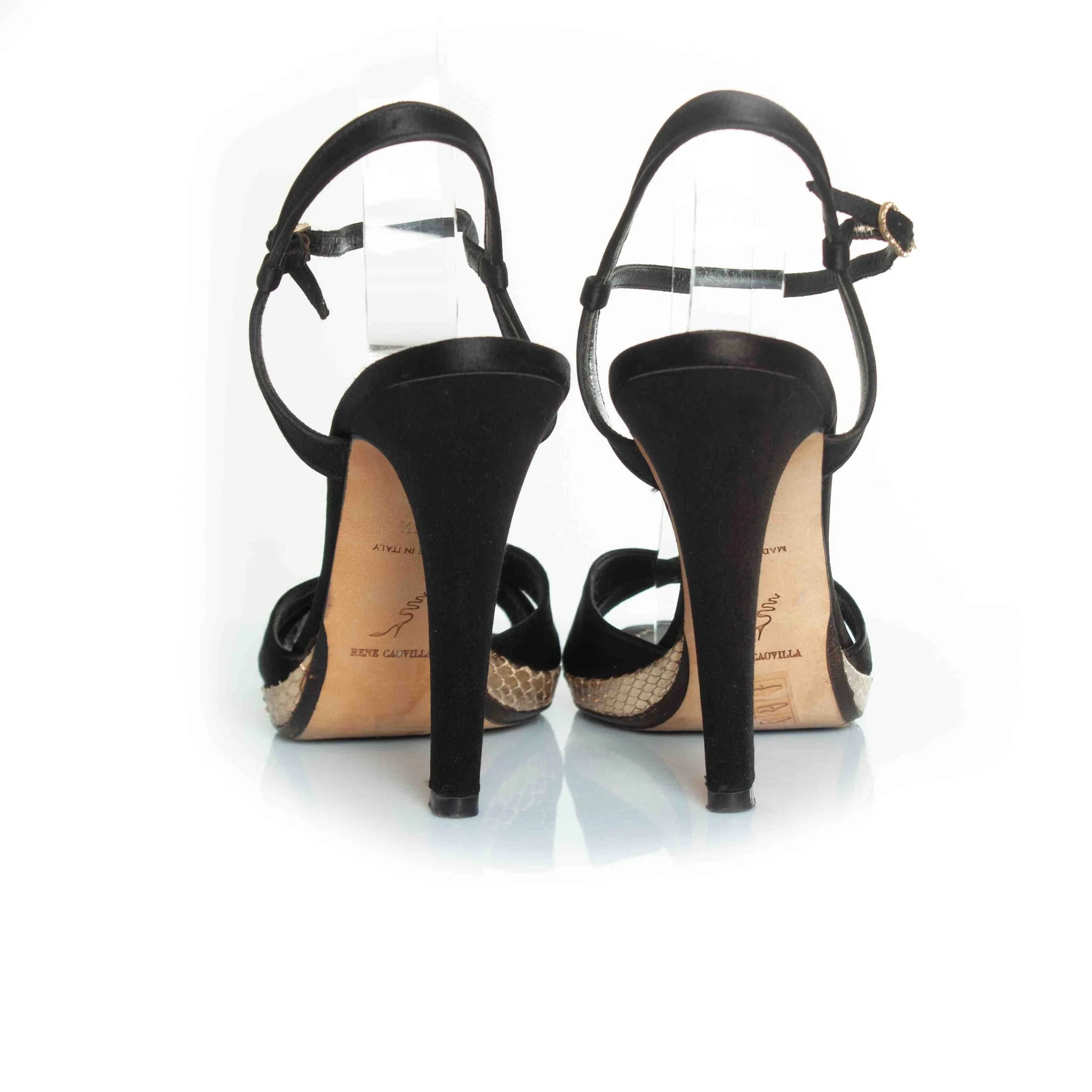 Women's René Caovilla satin cross strap sandal - Image 5