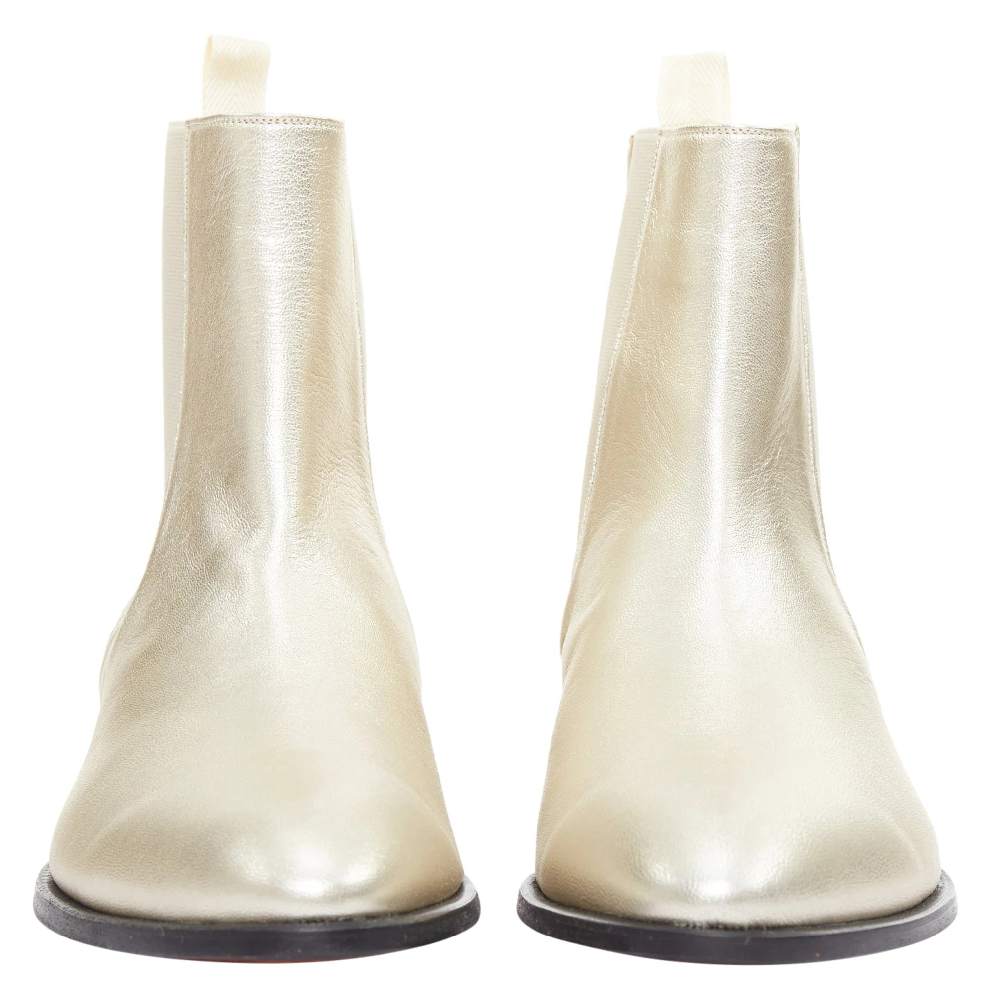 Men's Tom Ford metallic light g leather cuban heels Chelsea ankle boots - Image 3