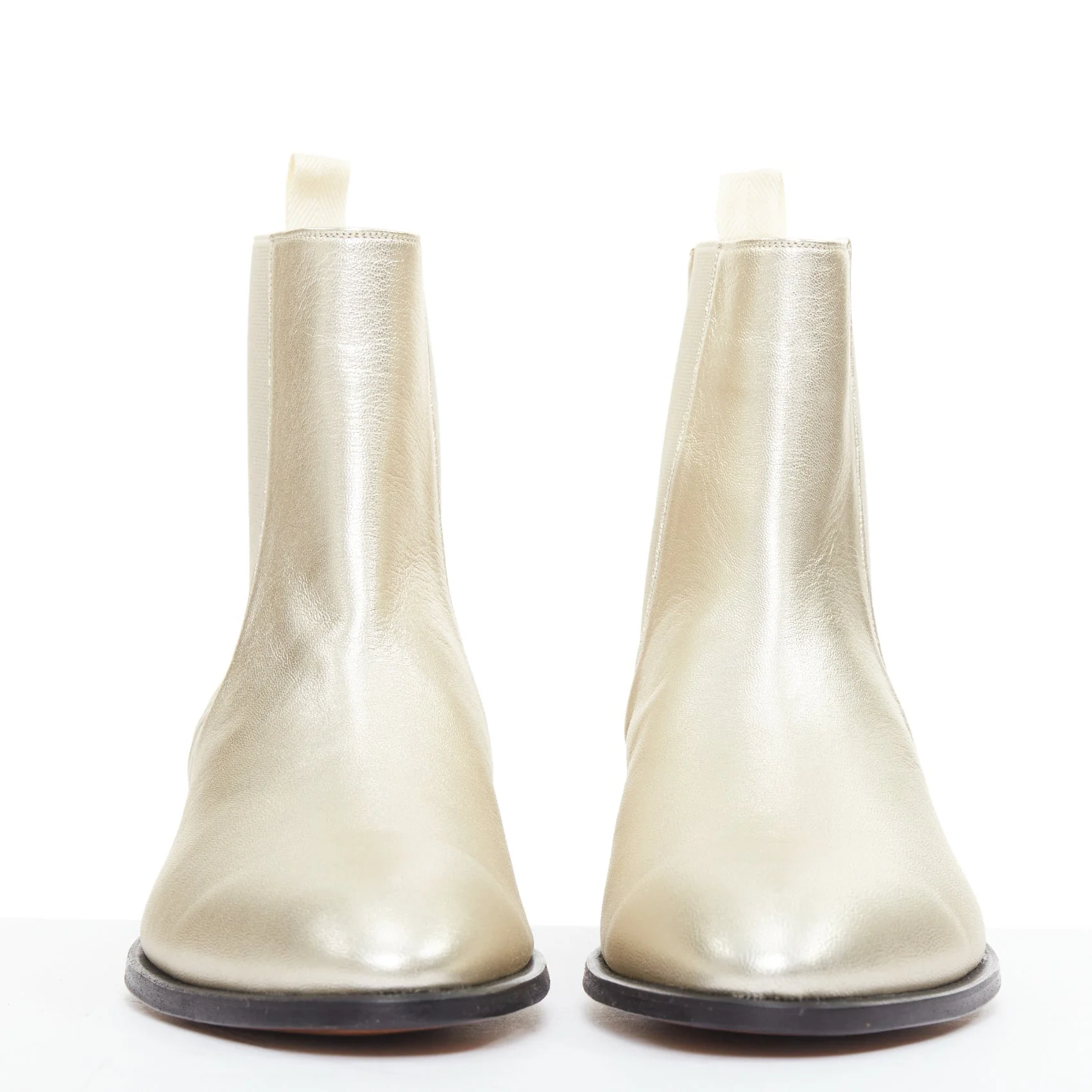 Men's Tom Ford metallic light g leather cuban heels Chelsea ankle boots - Image 9