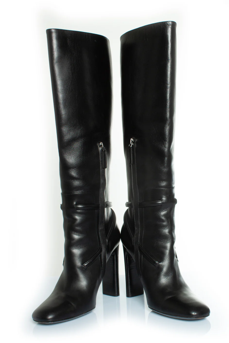Women's Tom Ford leather boots with T strap - Image 3